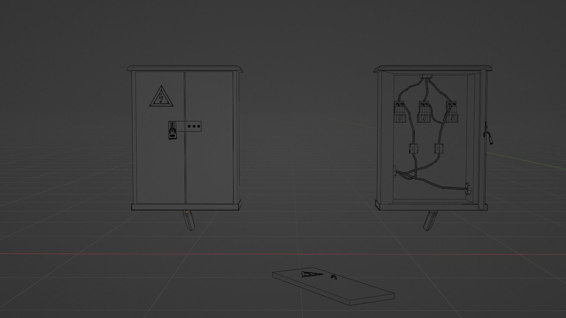low poly electrical panel Low-poly 3D model_6