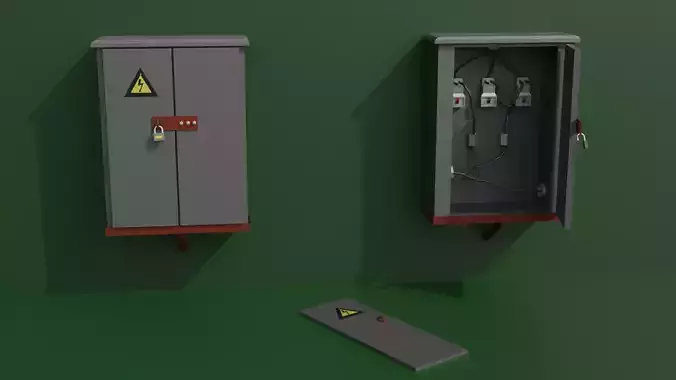 low poly electrical panel Low-poly 3D model