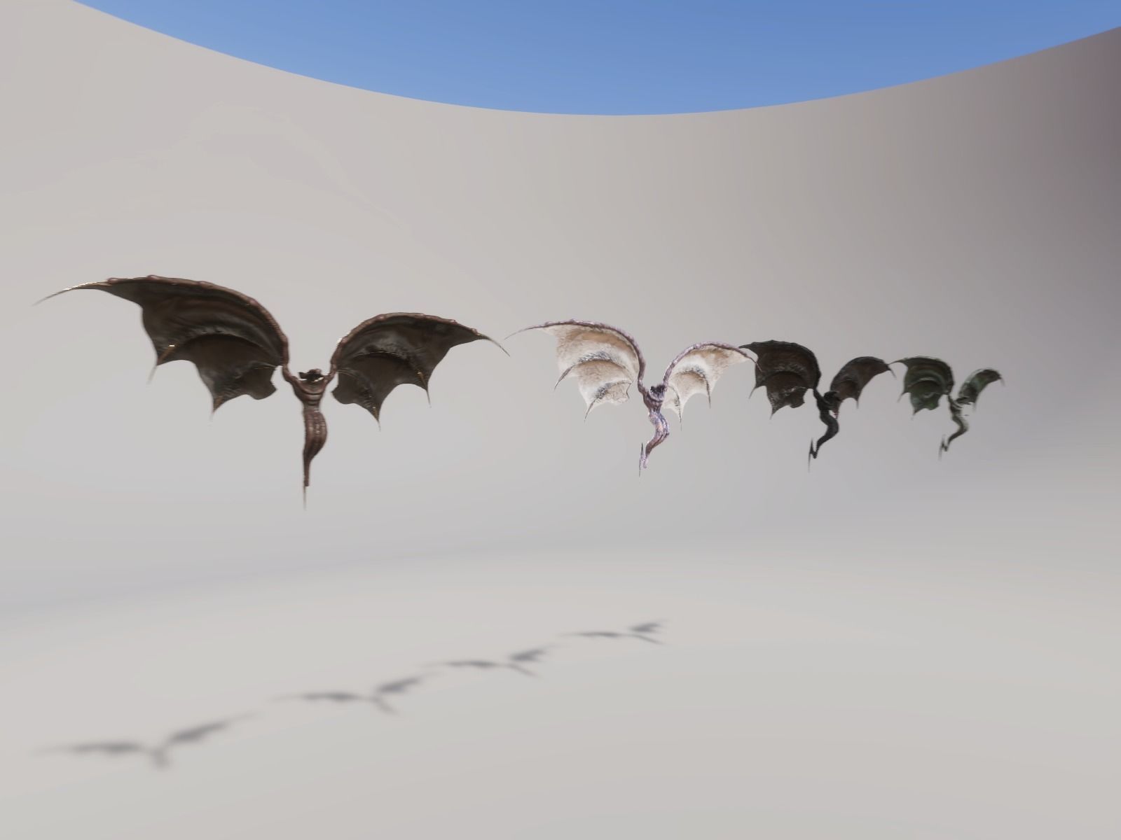 Flying Monster2 Bat Low-poly 3D model_11