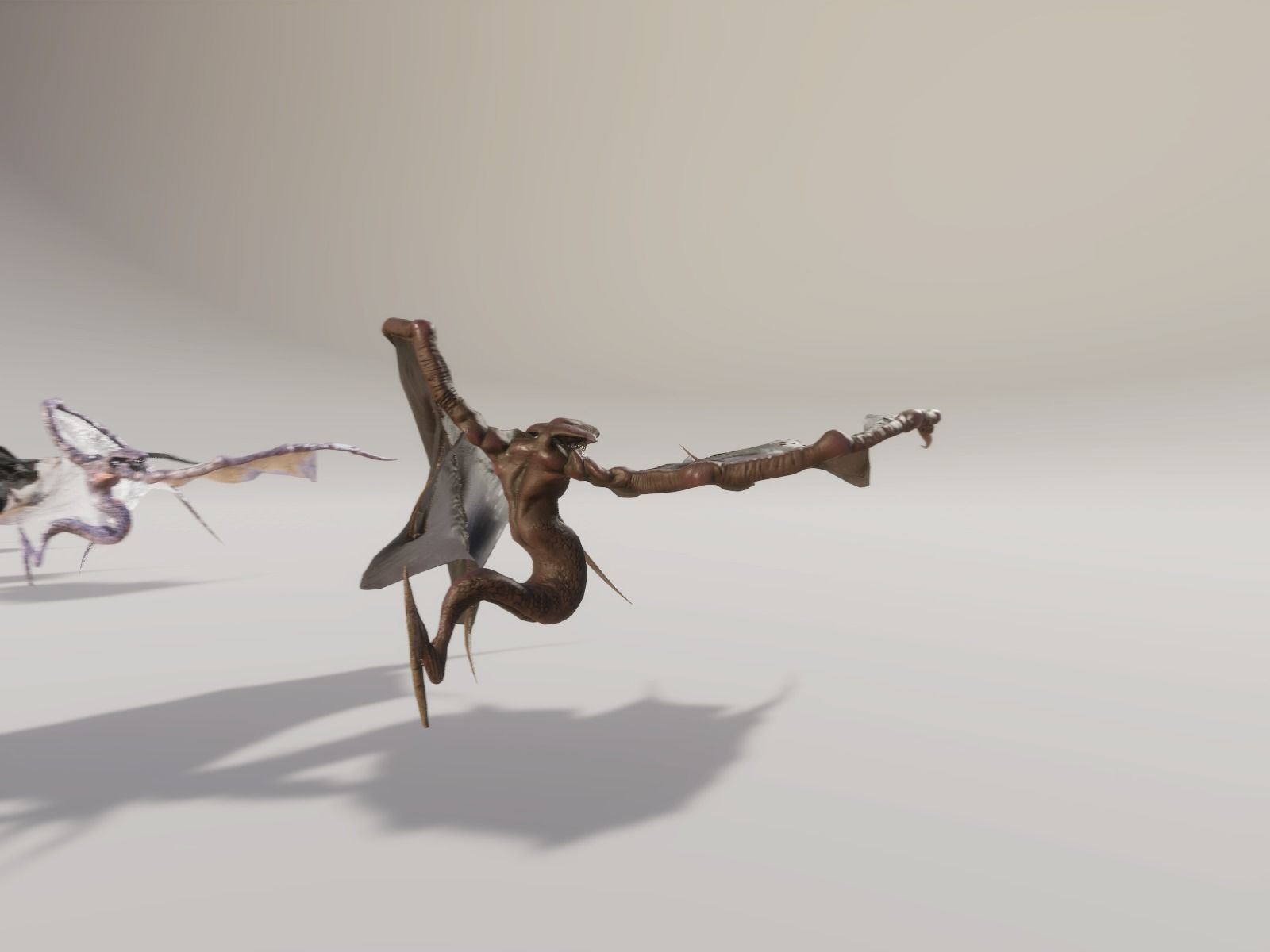 Flying Monster2 Bat Low-poly 3D model_7