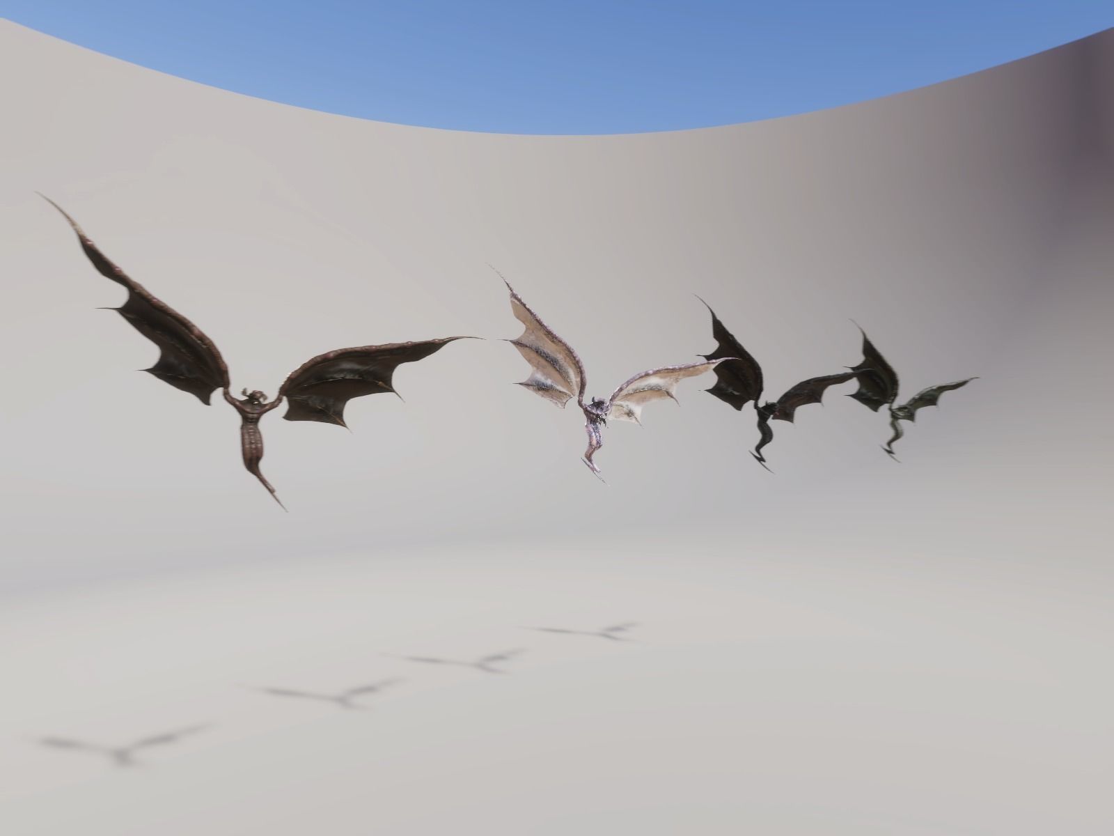 Flying Monster2 Bat Low-poly 3D model_13