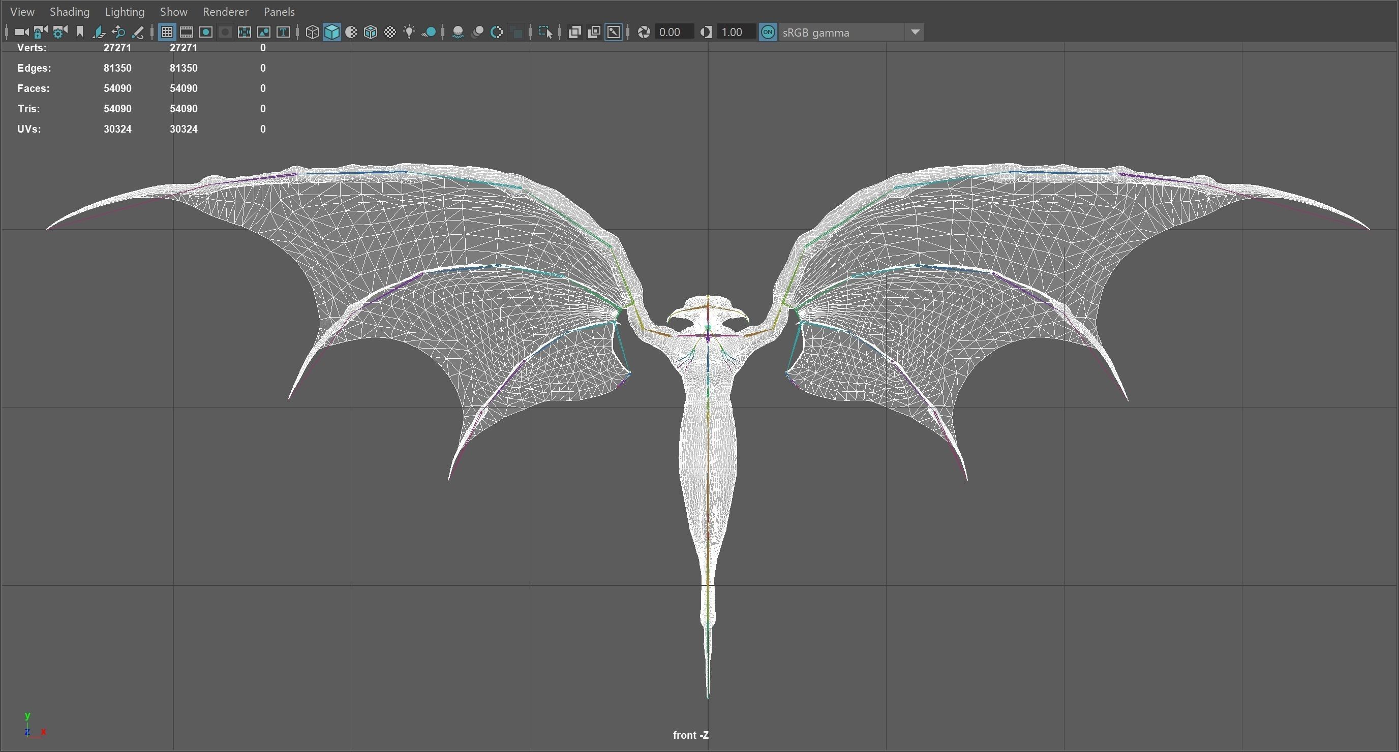 Flying Monster2 Bat Low-poly 3D model_47