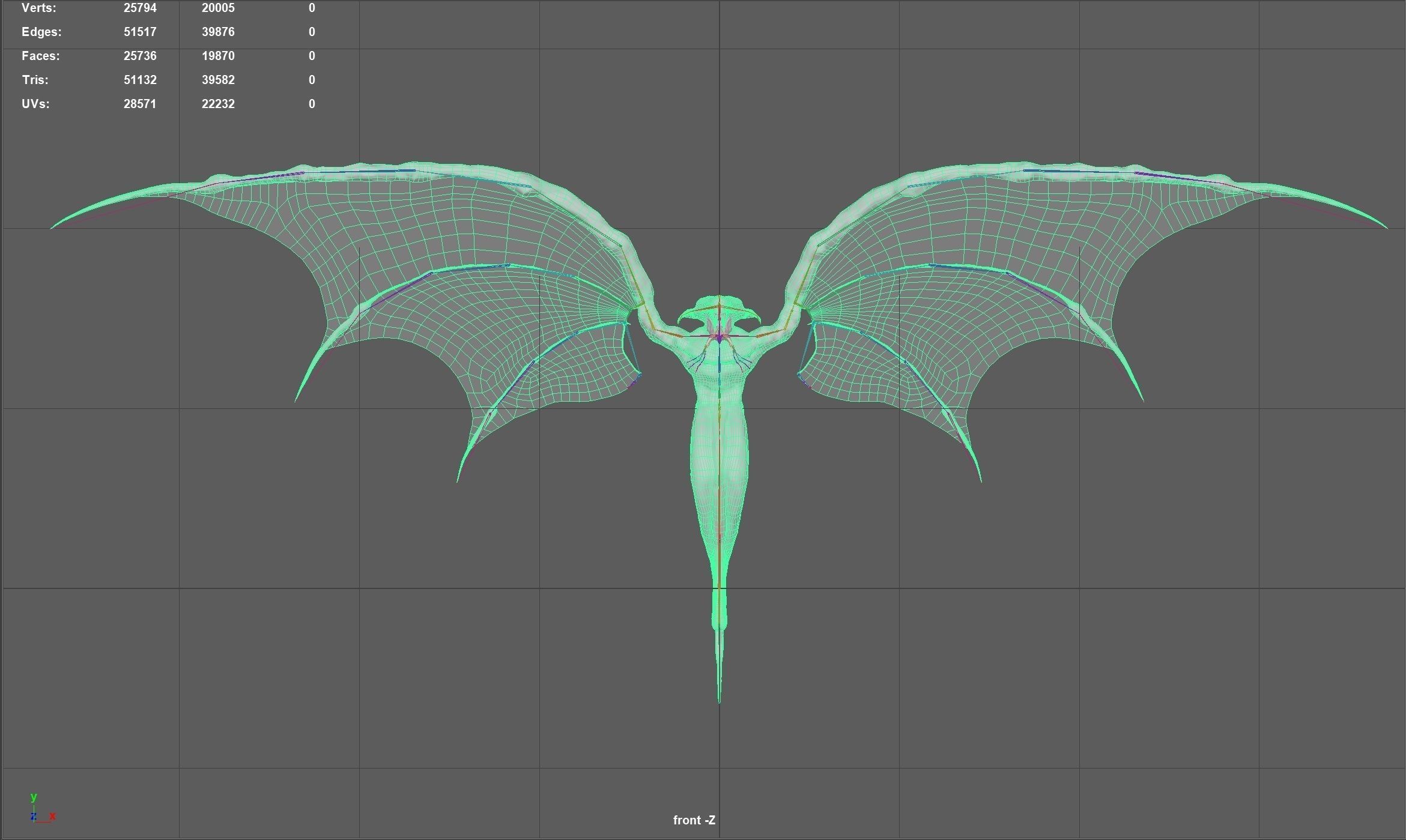 Flying Monster2 Bat Low-poly 3D model_45
