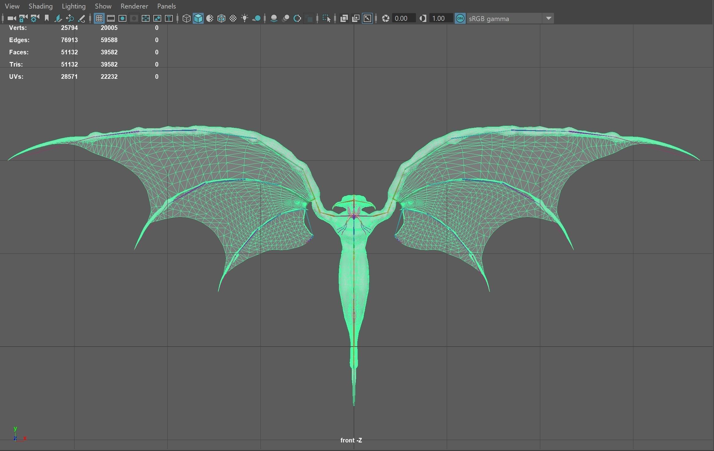 Flying Monster2 Bat Low-poly 3D model_46