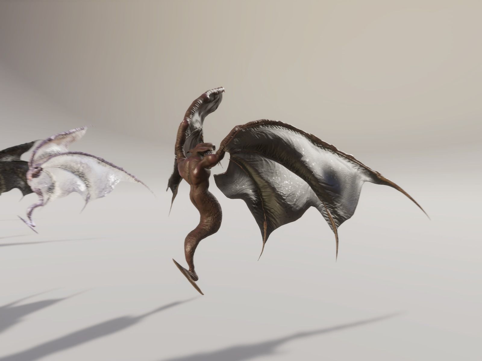 Flying Monster2 Bat Low-poly 3D model_6