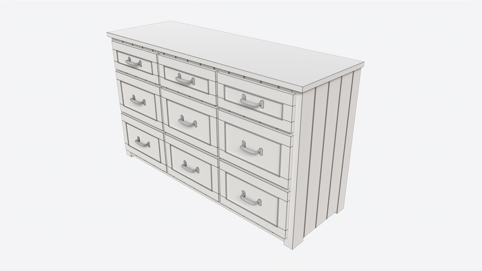 Pottery Barn Belden Extra-wide Dresser 3D model_5