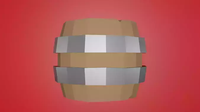 Lowpoly Barrel Model Free low-poly 3D model