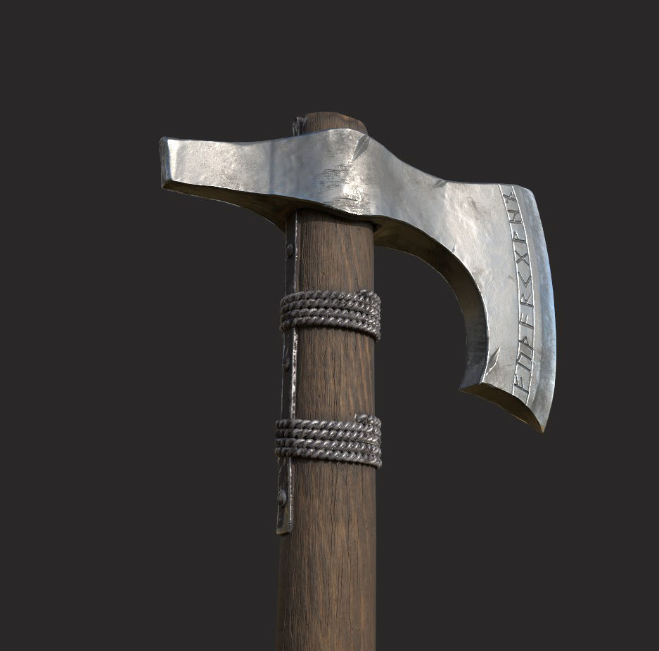 Battle axe 3D model_9