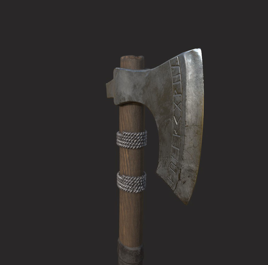Battle axe 3D model_6