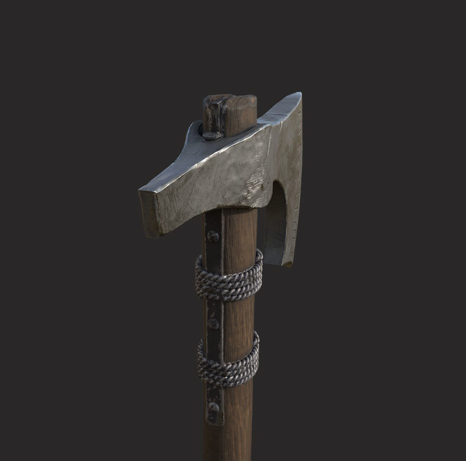 Battle axe 3D model_7