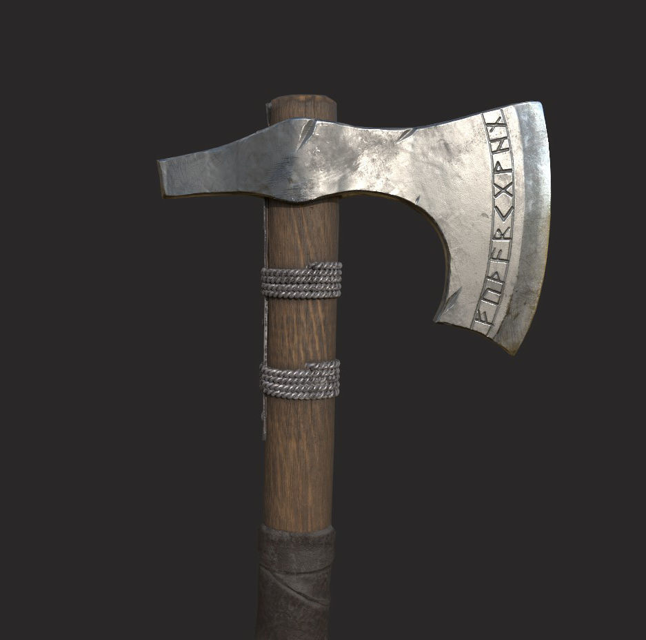 Battle axe 3D model_5