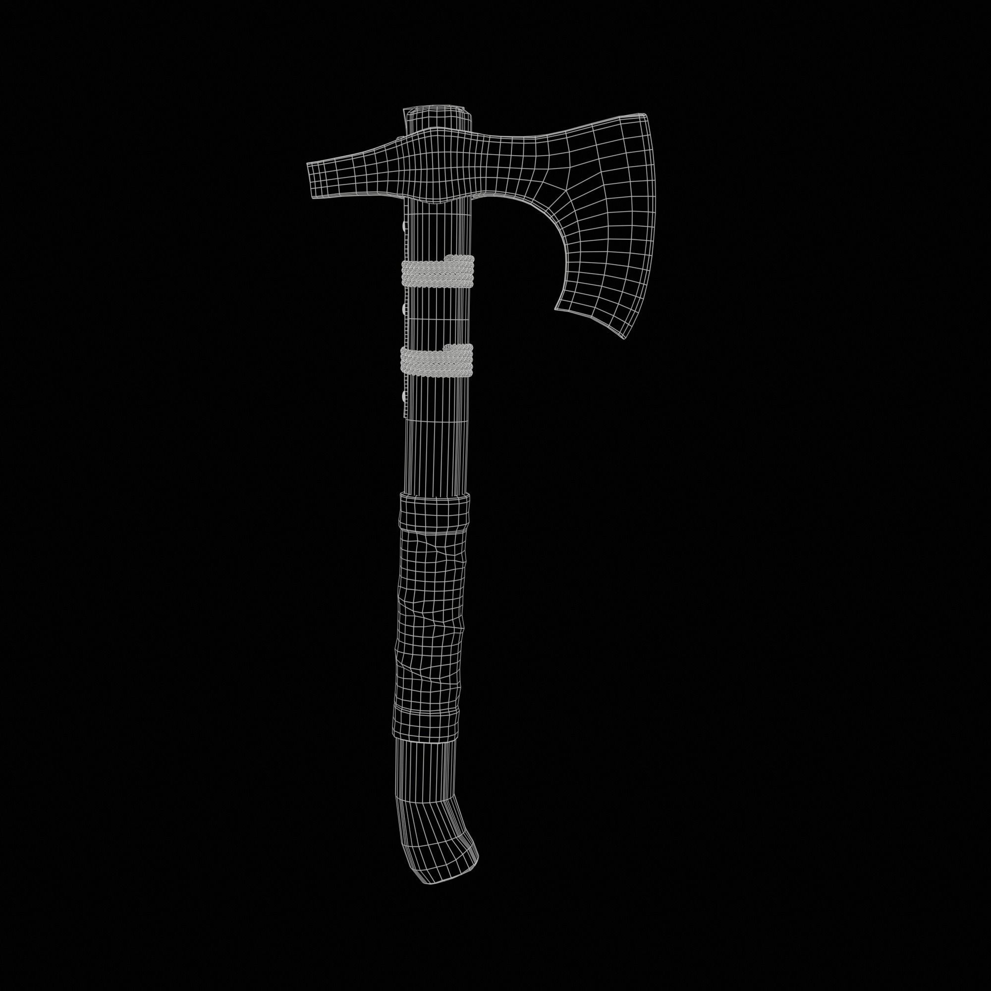 Battle axe 3D model_10