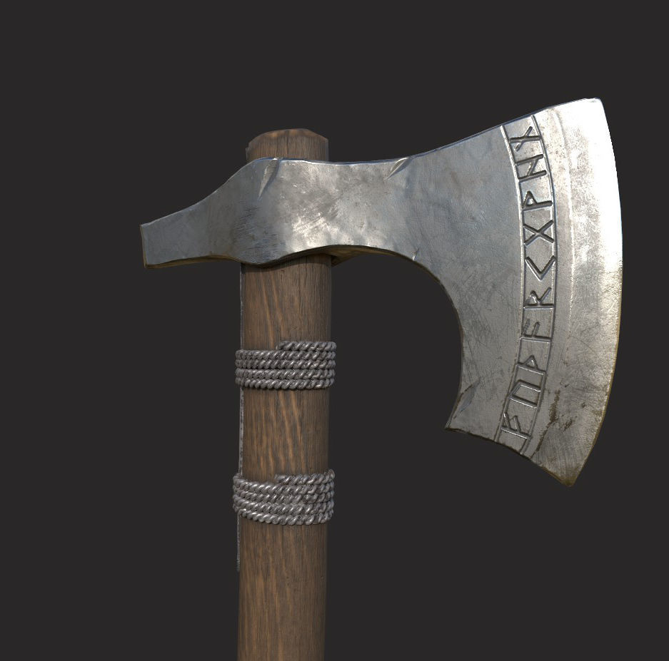 Battle axe 3D model_8