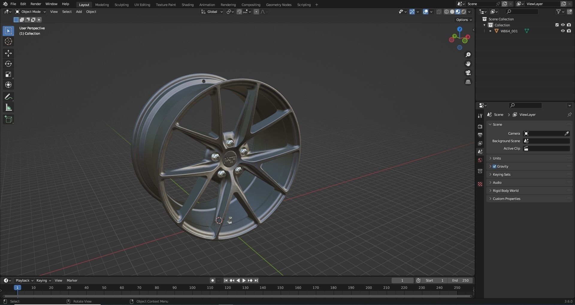 Niche Misano Wheel Matte Anthracite 3D model_2