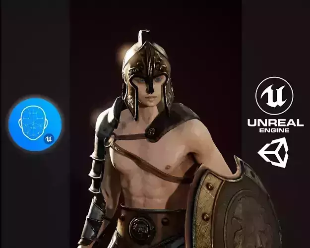Gladiator Arena Fighter Low-poly 3D model