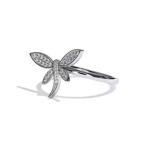 3D model of a jewelry ring with diamonds