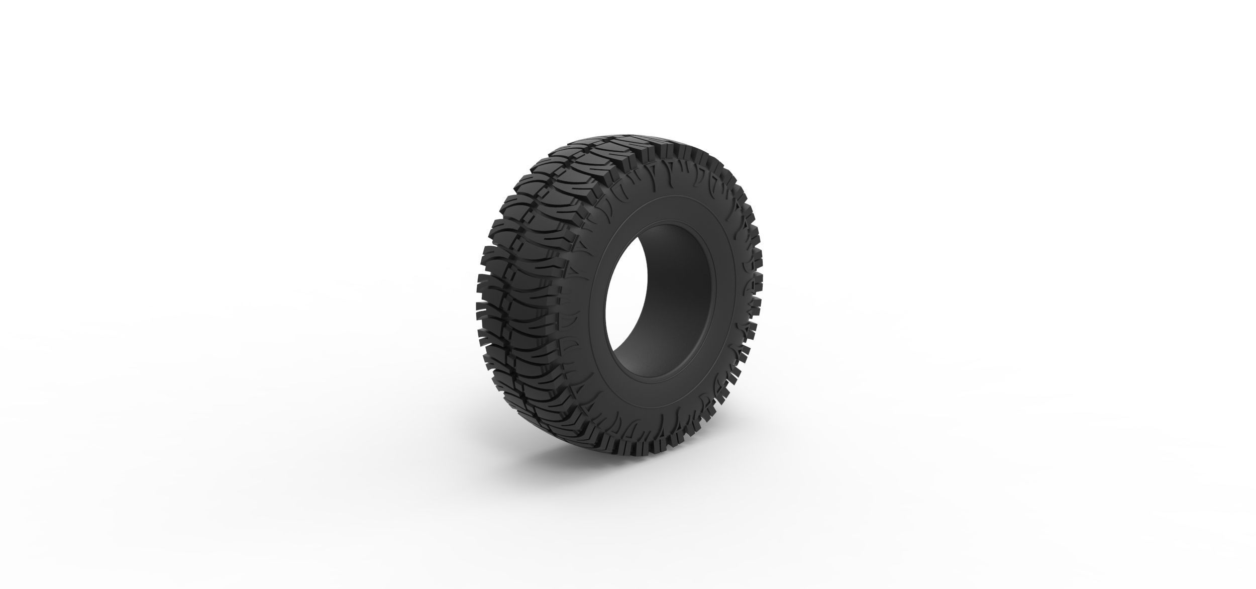 Offroad tire 100 Scale 1 to 25 3D print model_1