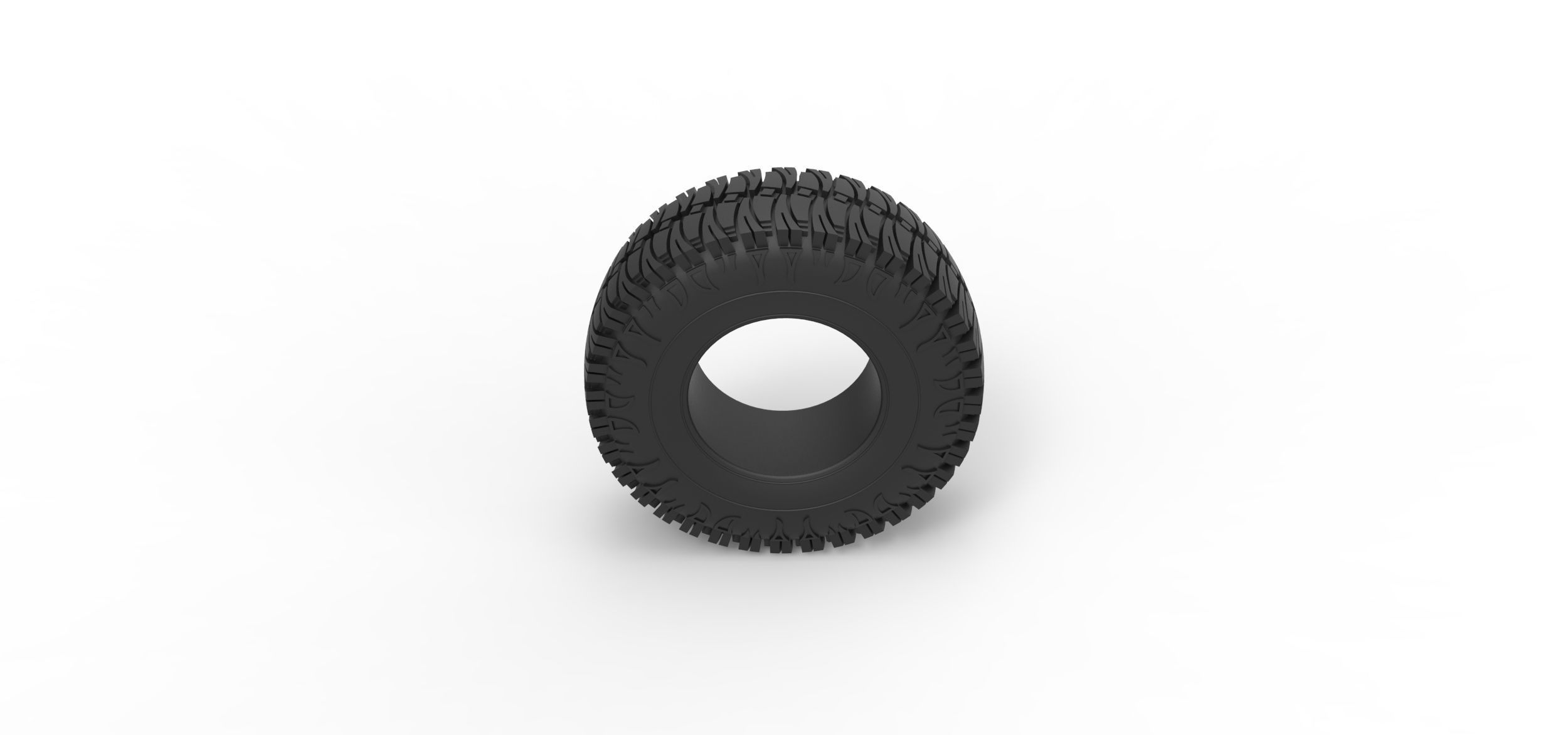 Offroad tire 100 Scale 1 to 25 3D print model_5