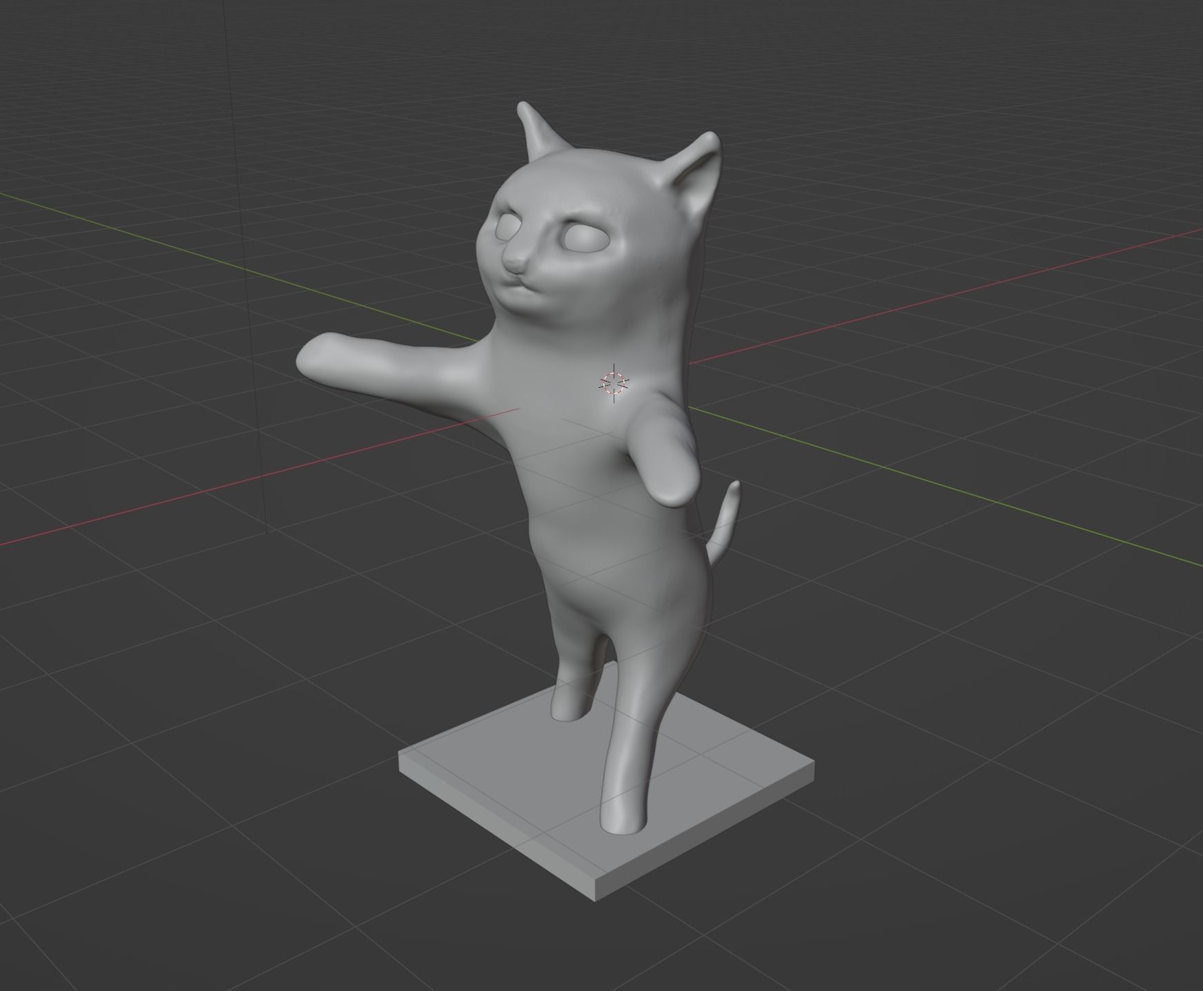 happy cat 3D print 3D print model_7
