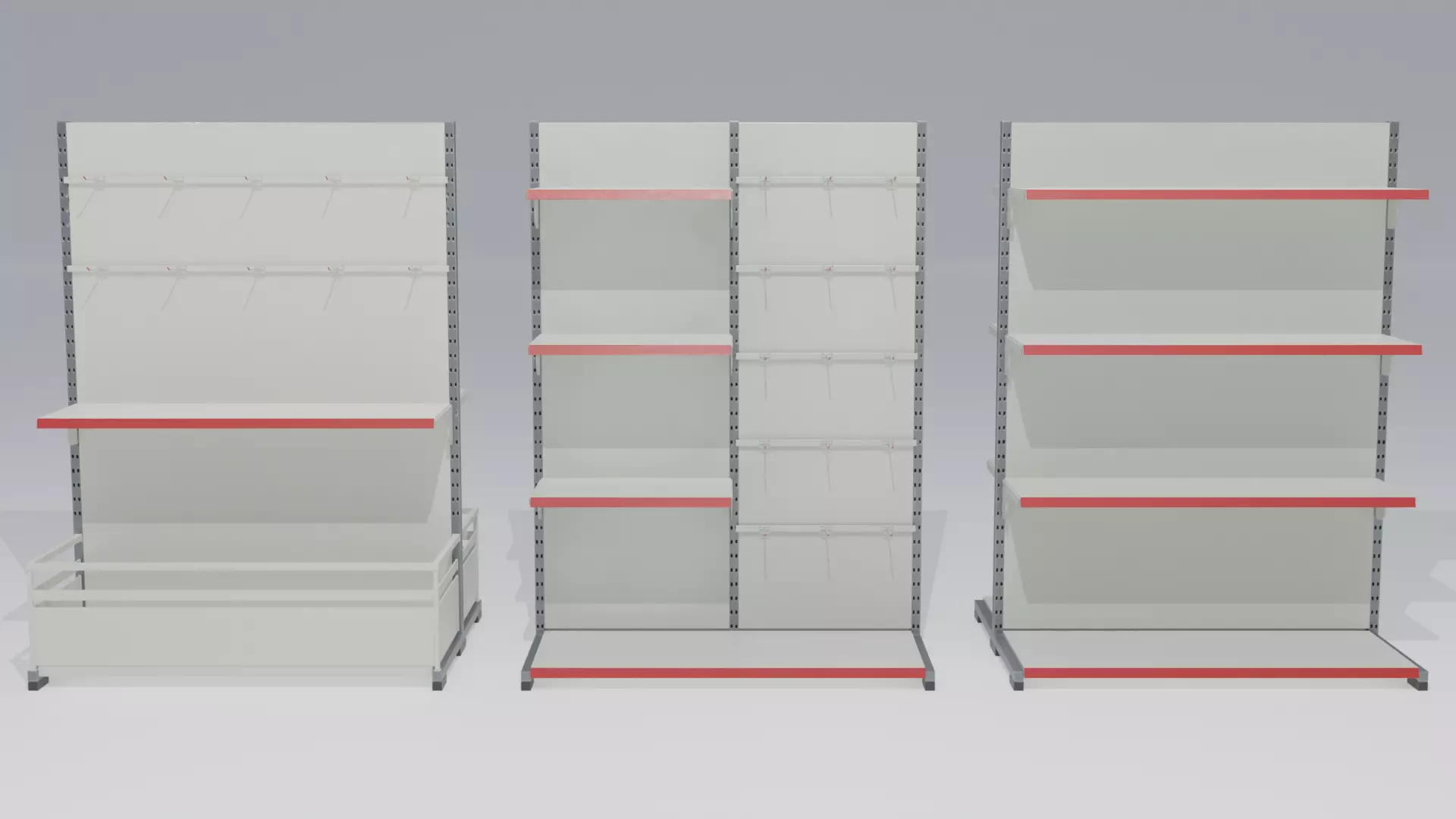 Modular Supermarket Shelf Pack Store Environment Kit Low-poly 3D model