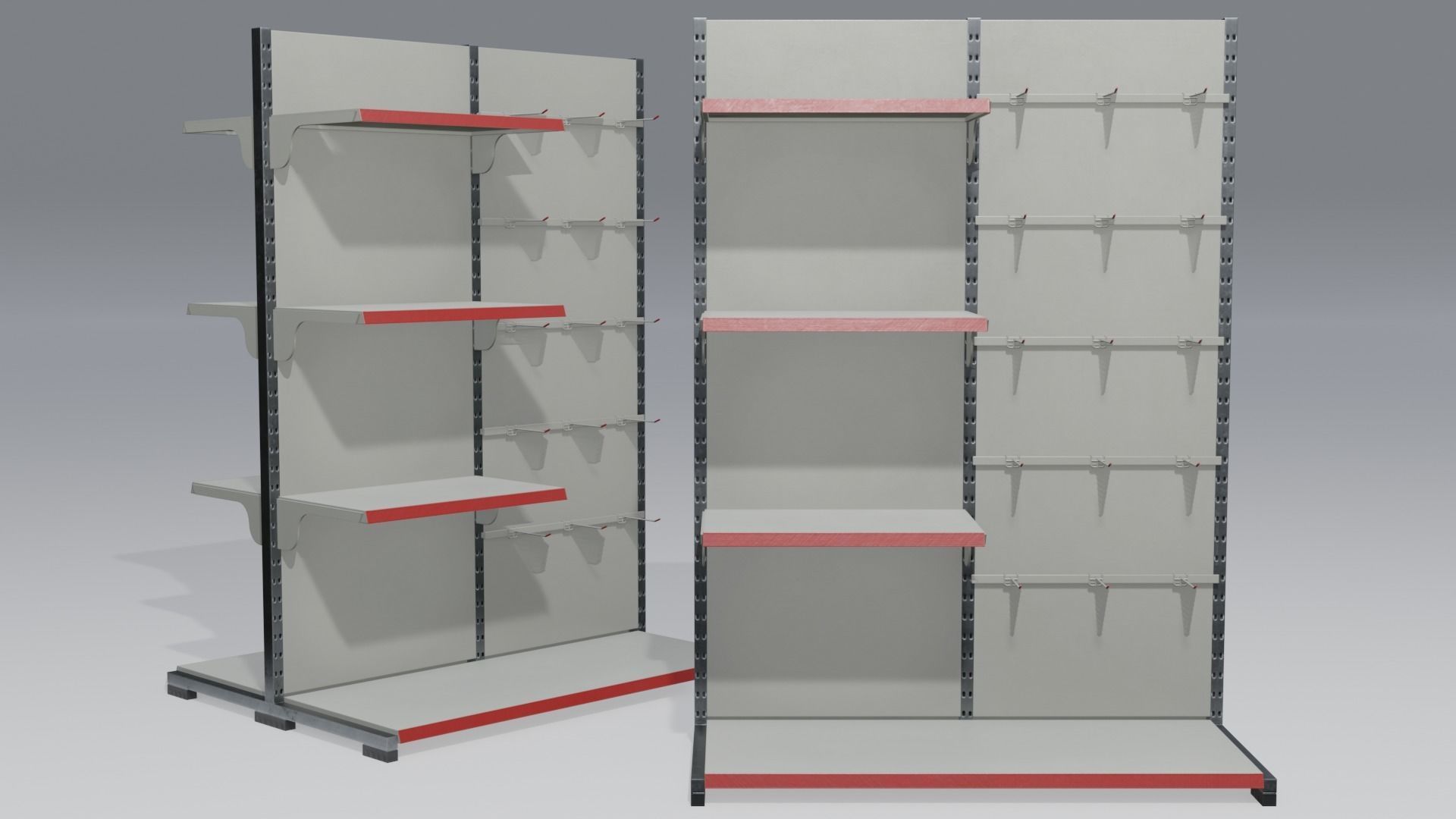 Clean Store Shelf Pack 1 Low-poly 3D model_2