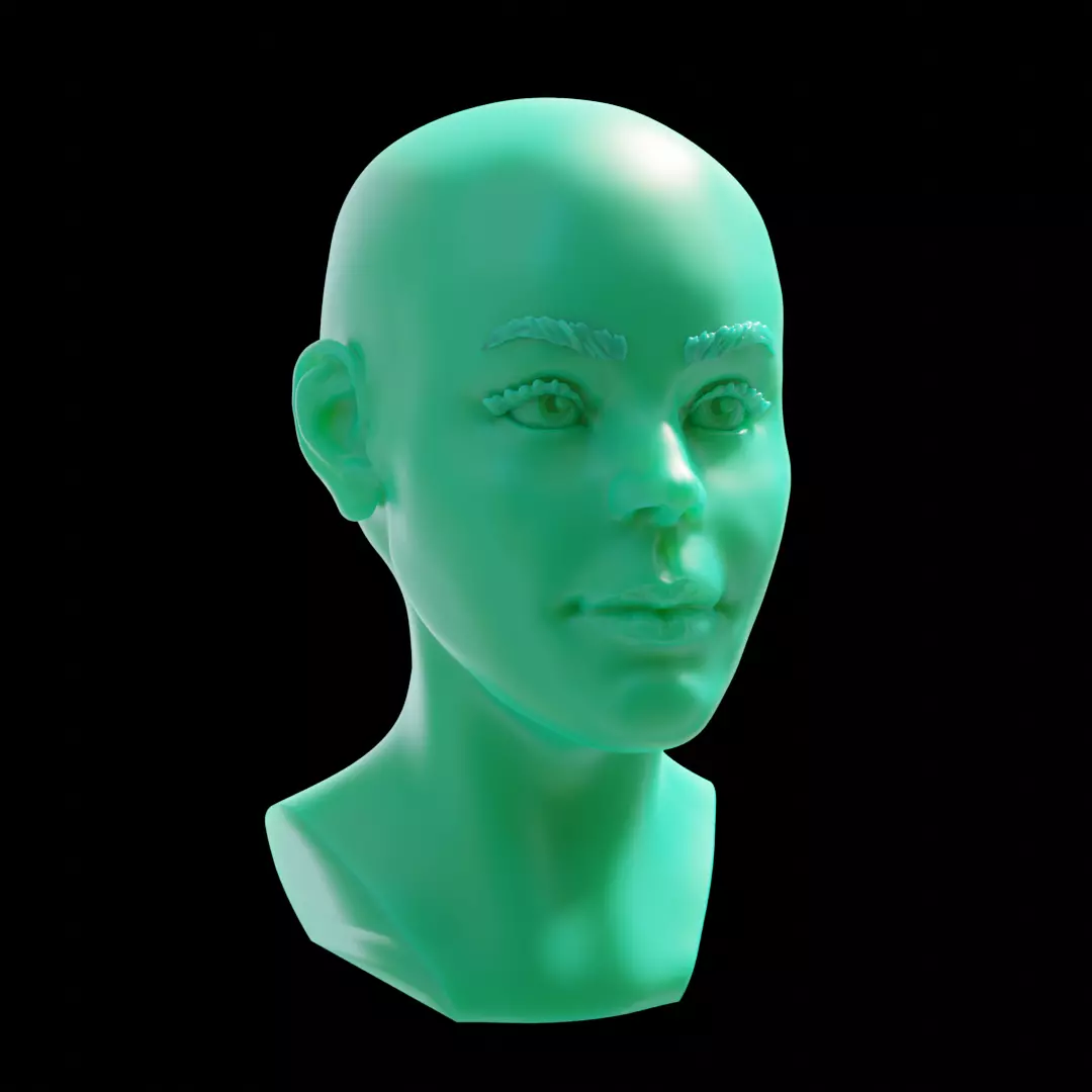 Female Head to print Free 3D print model