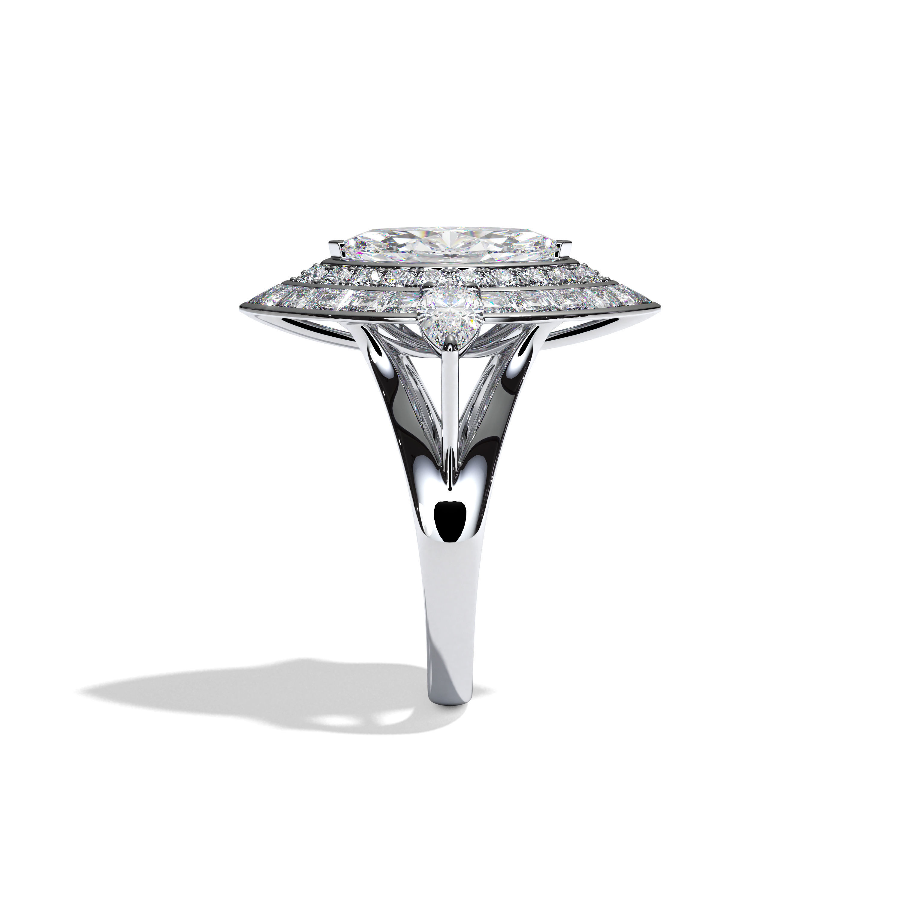 3D model of a jewelry ring with diamonds 3D print model_4
