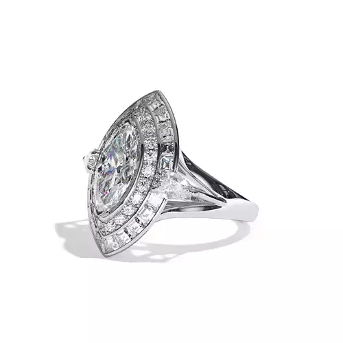 3D model of a jewelry ring with diamonds