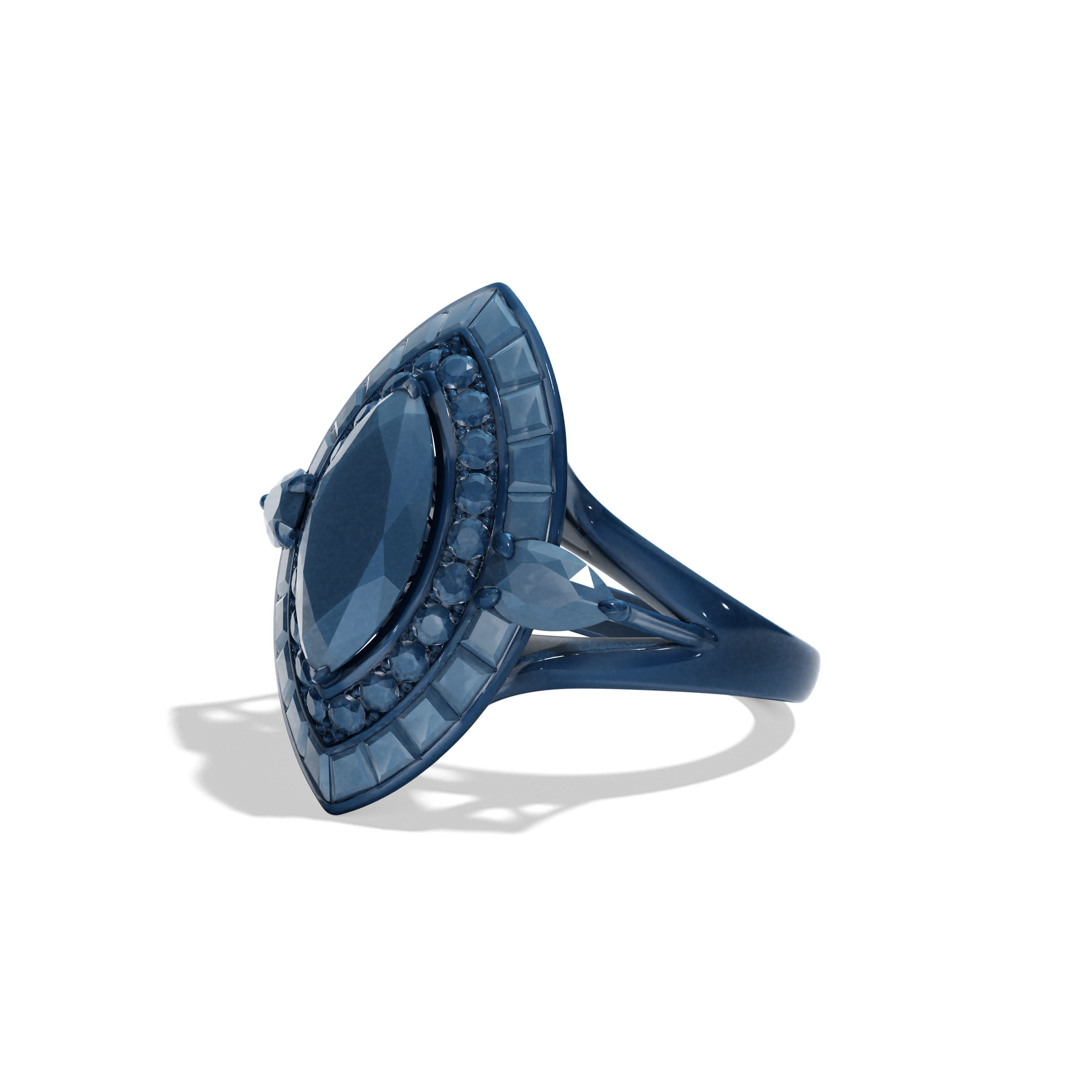 3D model of a jewelry ring with diamonds 3D print model_8