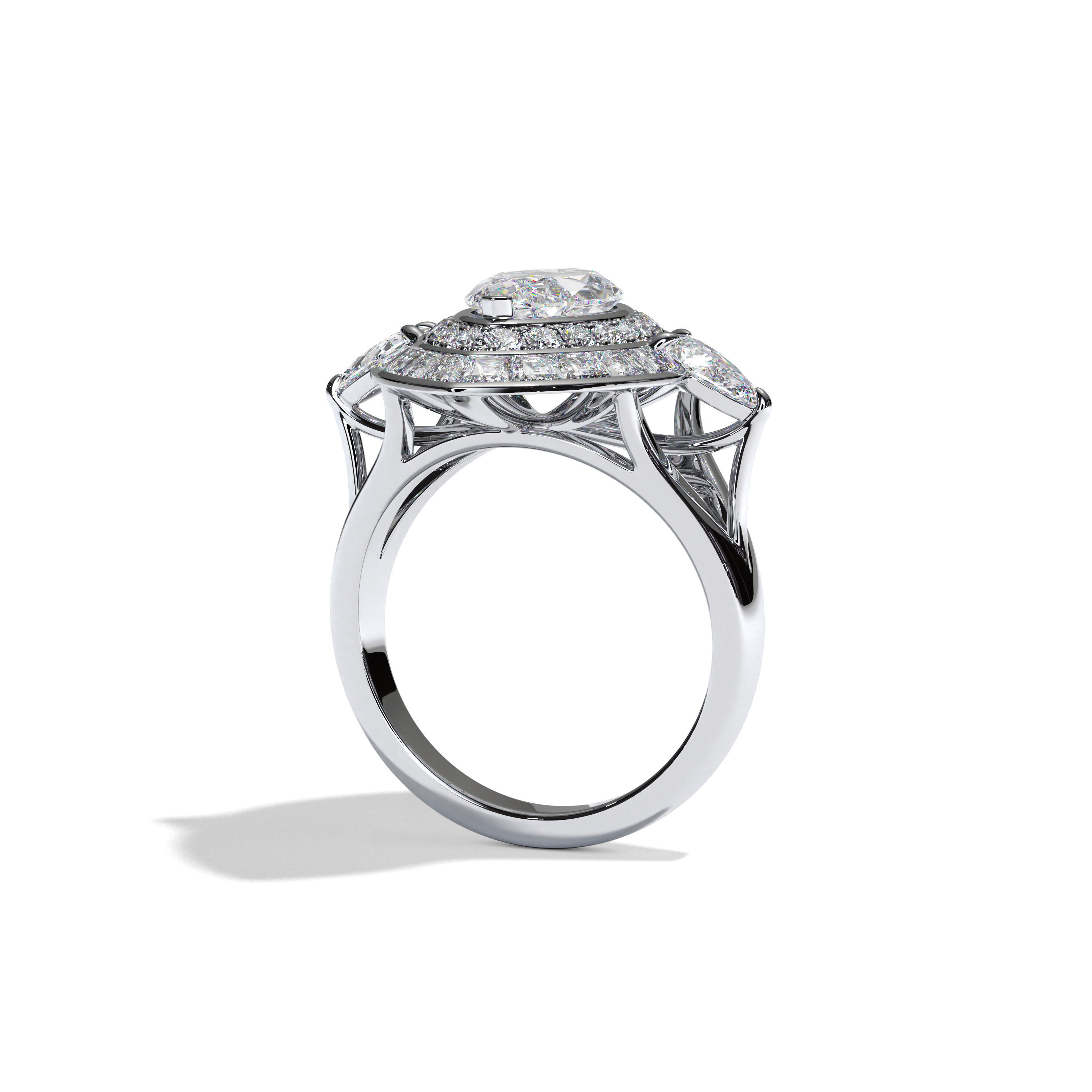 3D model of a jewelry ring with diamonds 3D print model_6
