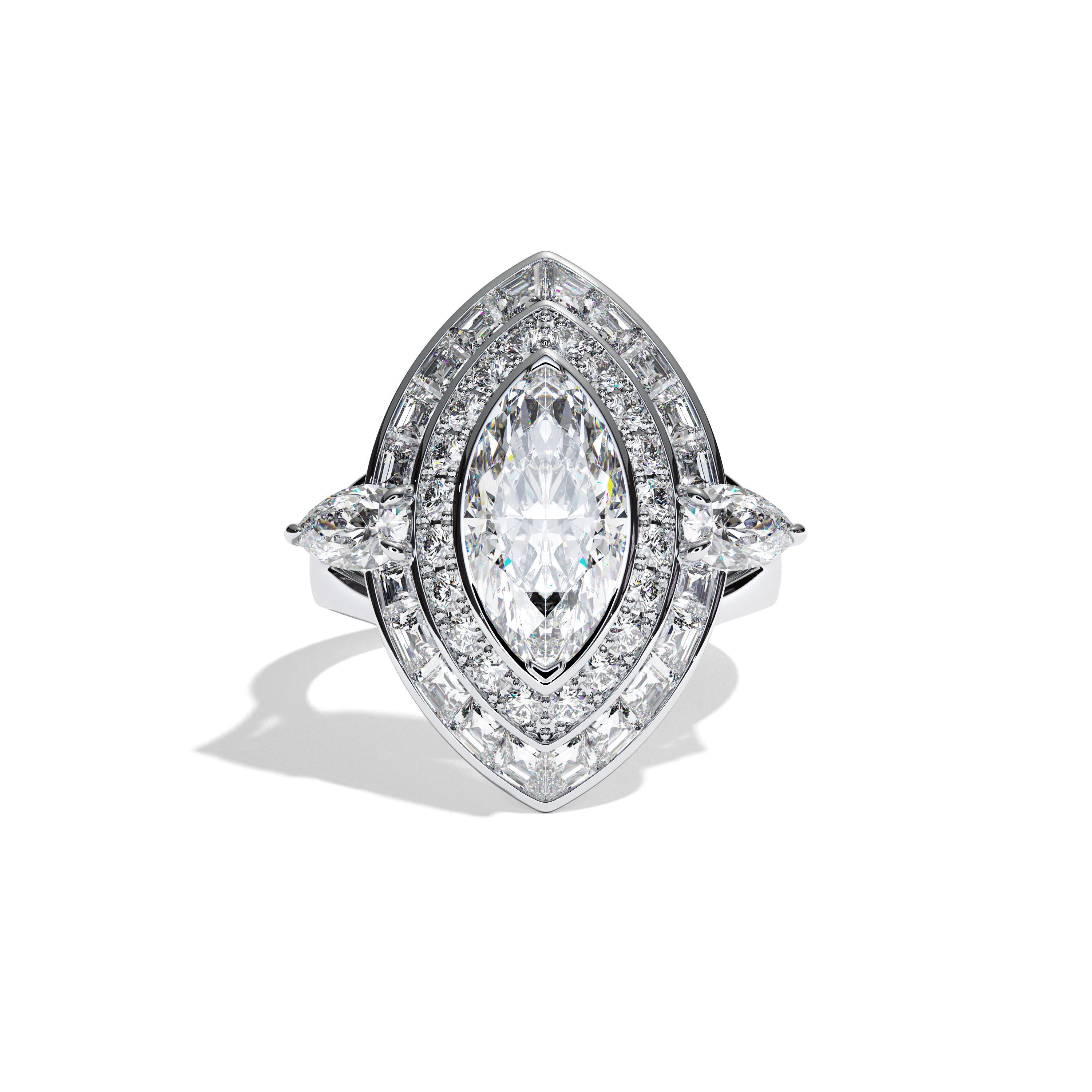 3D model of a jewelry ring with diamonds 3D print model_2