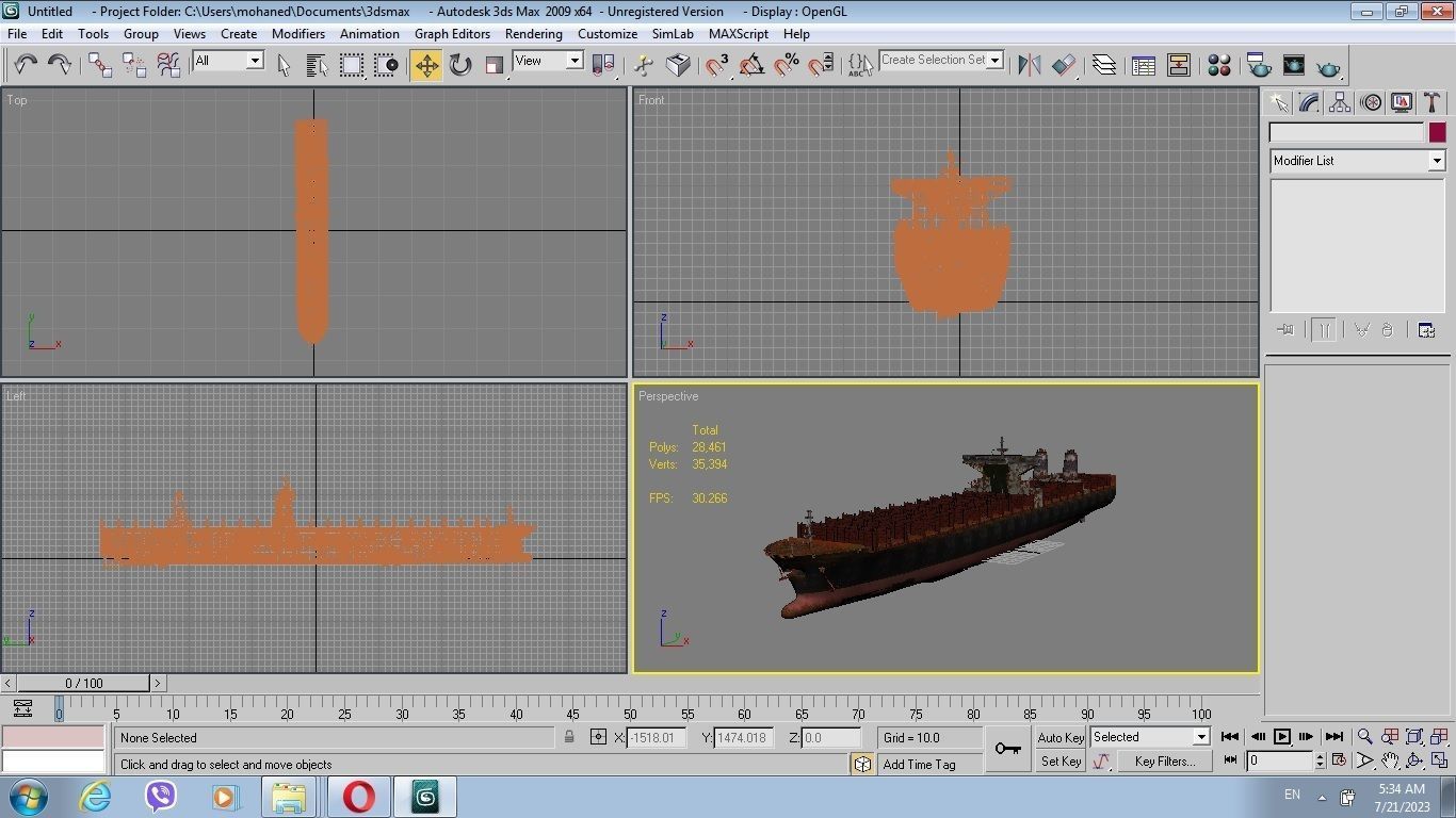 rusty container ship 3D model_6