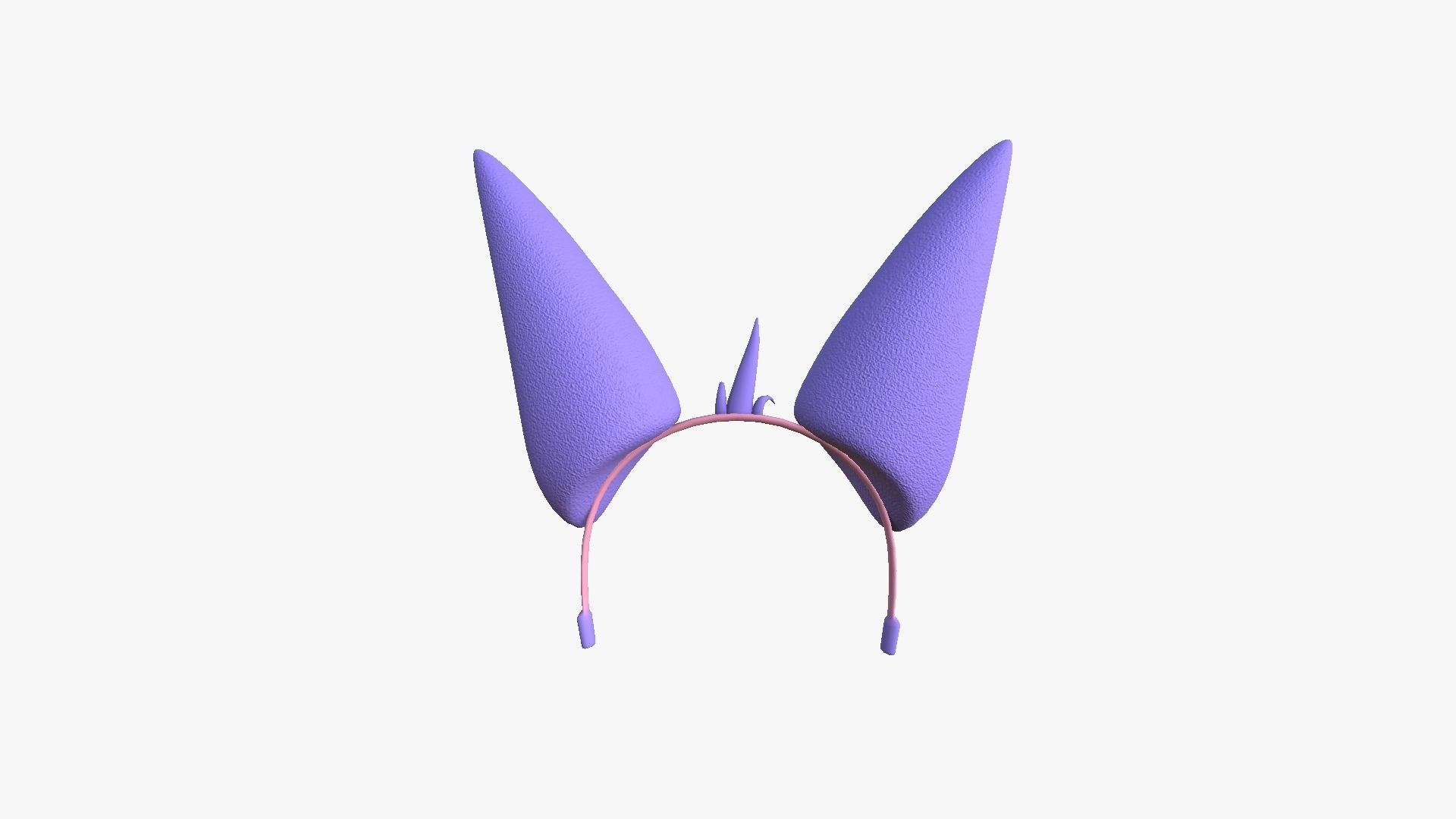 Furry Ears Tiara E08 Purple - Headband Character Design Low-poly 3D model_3