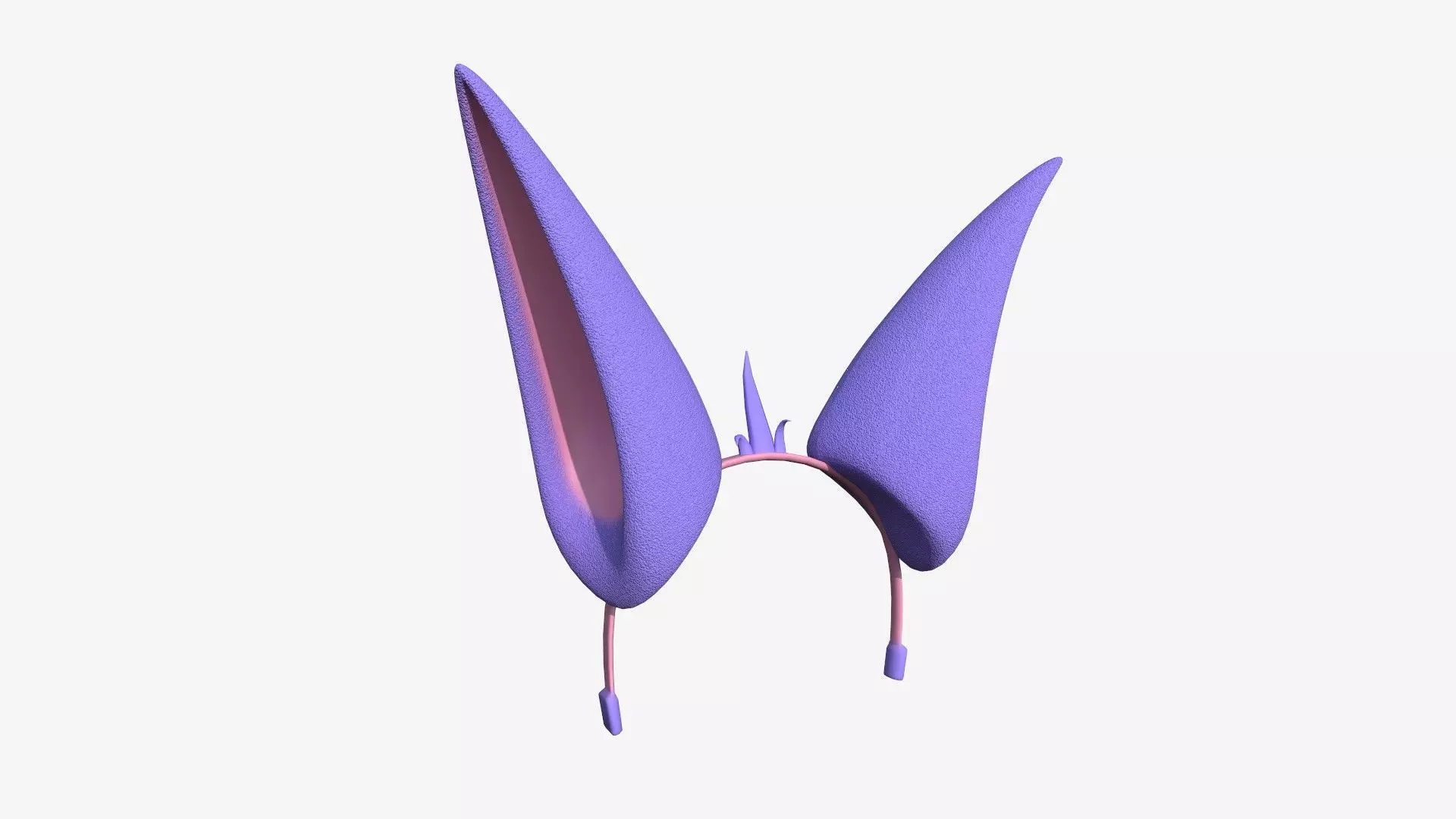 Furry Ears Tiara E08 Purple - Headband Character Design Low-poly 3D model_0