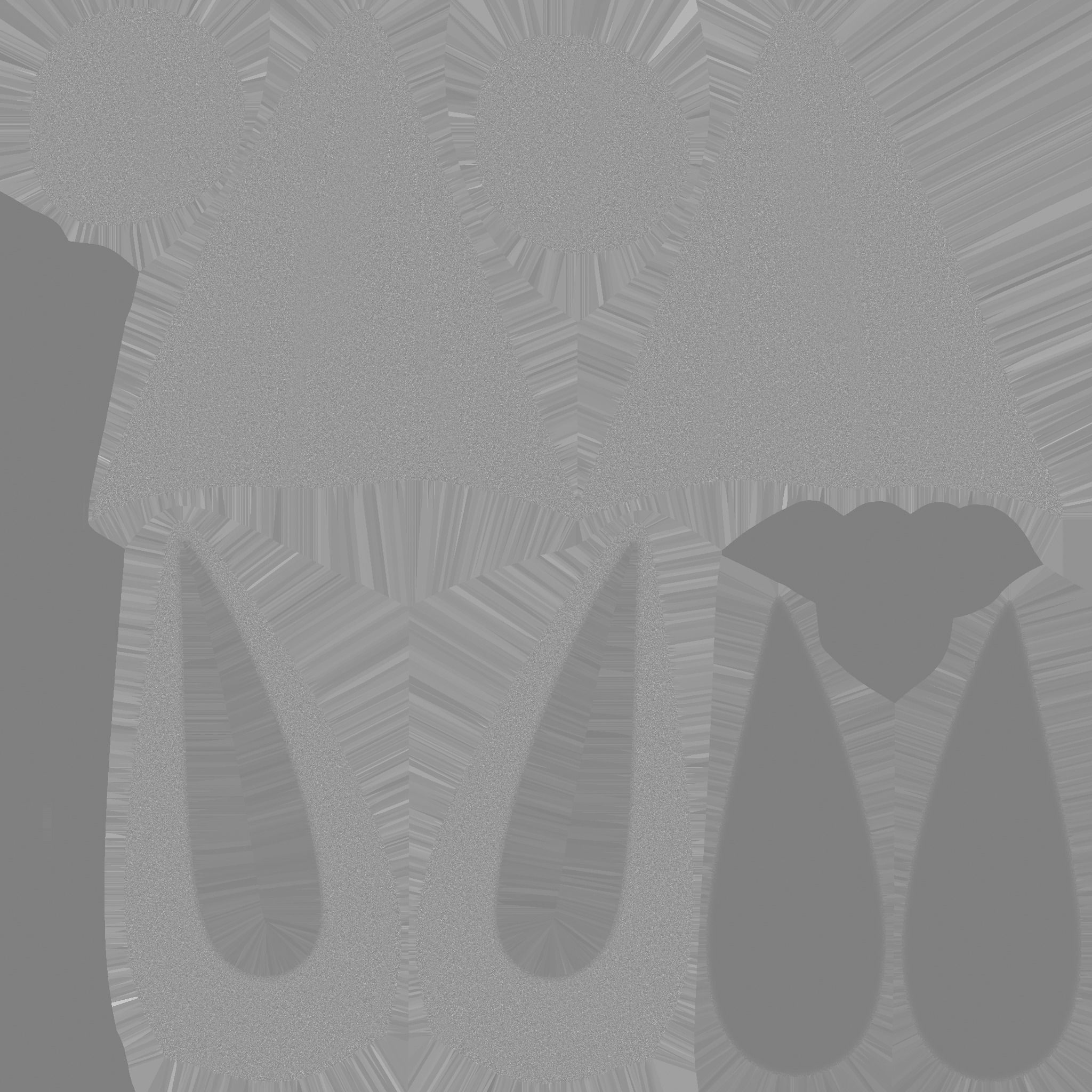 Furry Ears Tiara E09 Full Black - Headband Character Design Low-poly 3D model_18