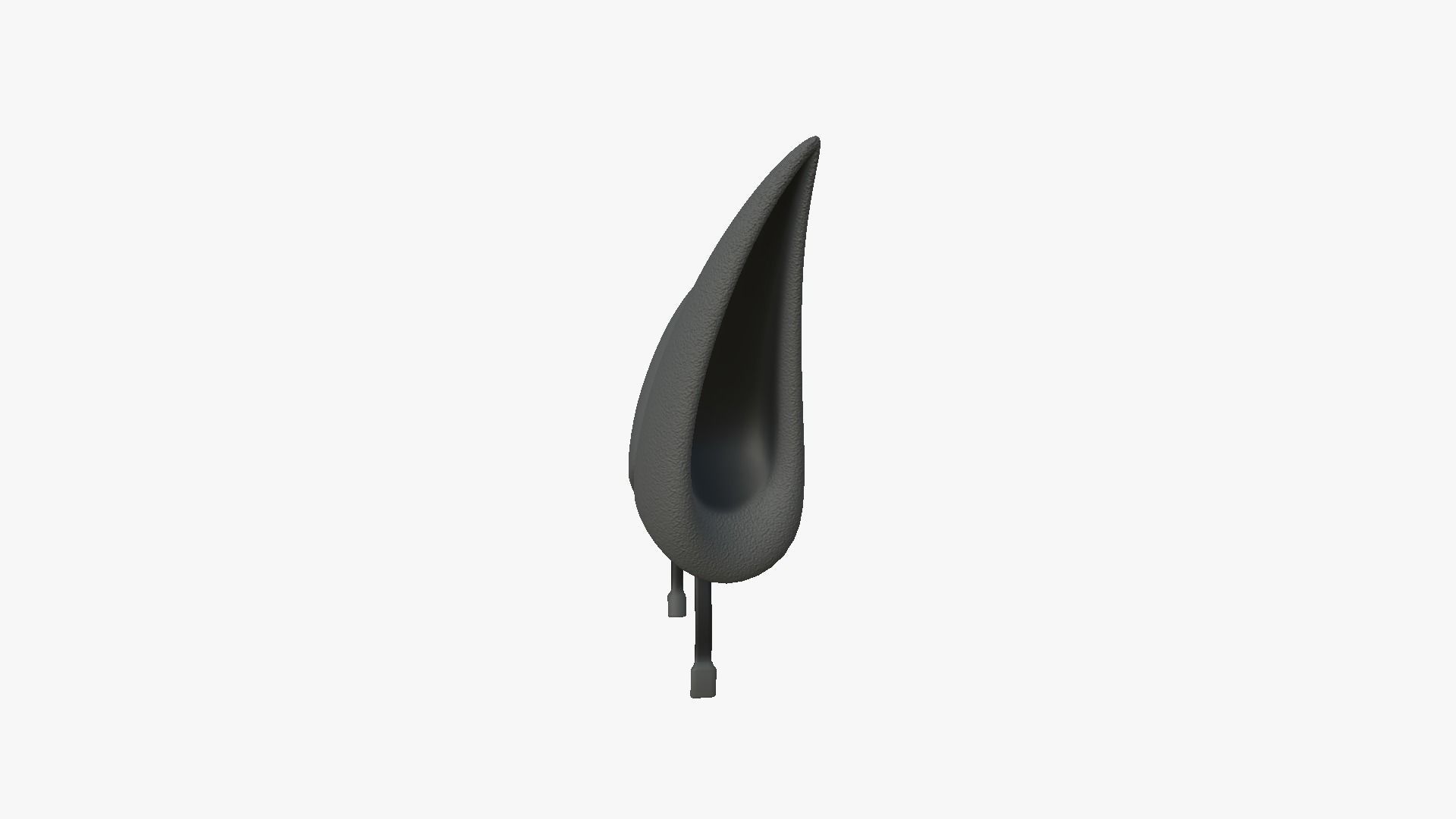 Furry Ears Tiara E09 Full Black - Headband Character Design Low-poly 3D model_4