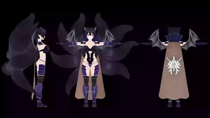 ANIME 8 TAILS GIRL VRCHAT AVATAR