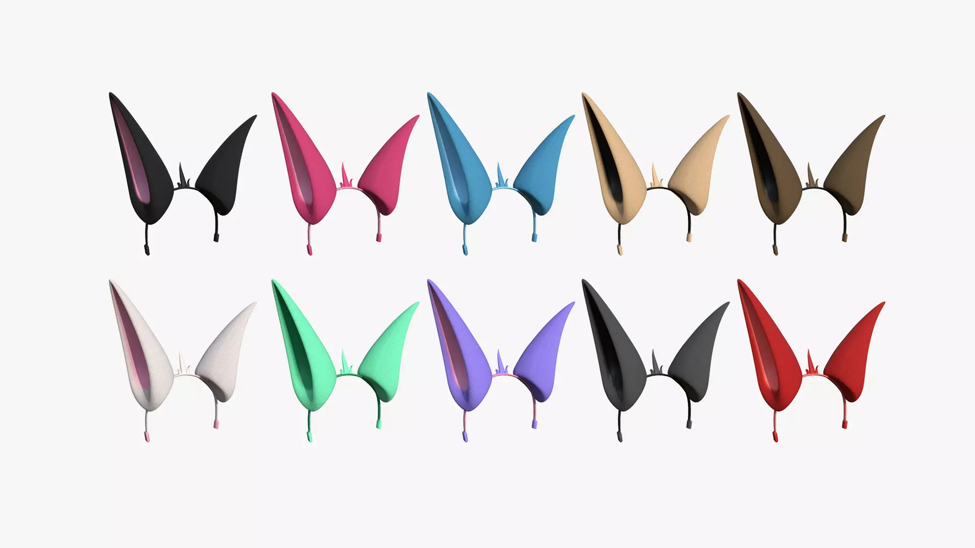 10 Furry Ears Tiara E Collection - Headband Character Design _0