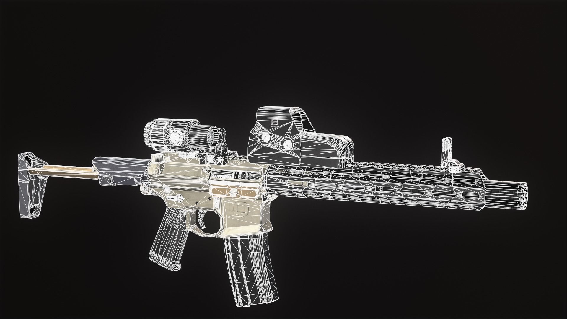 AAC Honey Badger Assault Rifle Low-poly 3D model_17