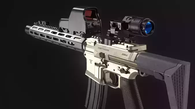 AAC Honey Badger Assault Rifle Low-poly 3D model