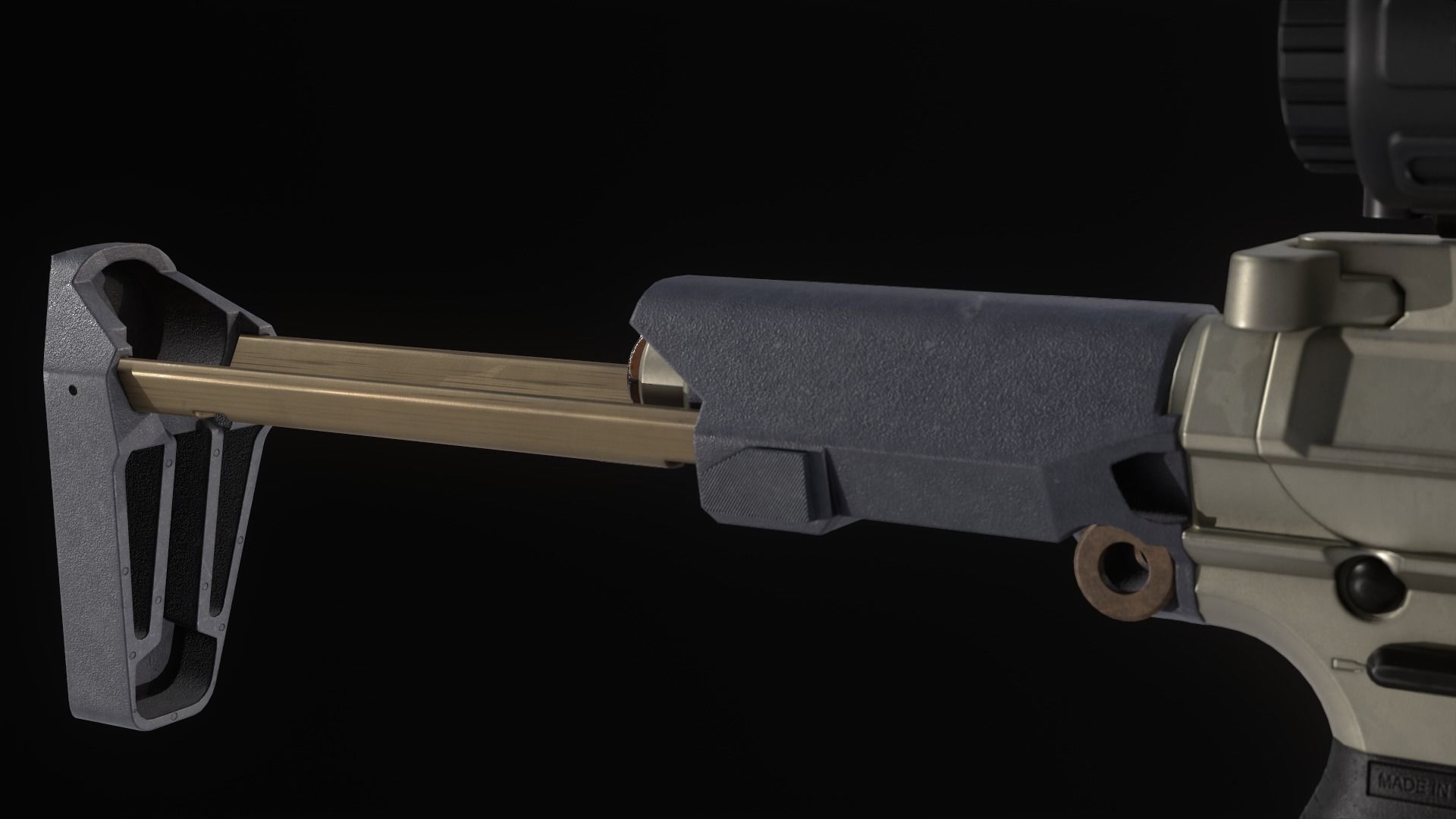 AAC Honey Badger Assault Rifle Low-poly 3D model_7