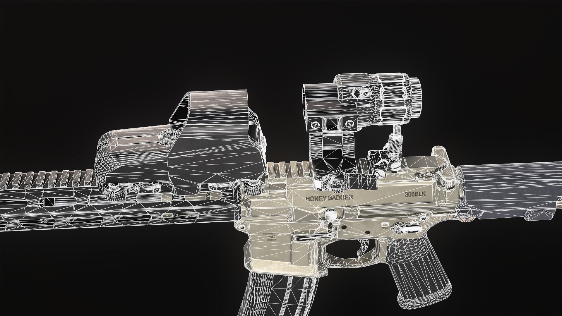 AAC Honey Badger Assault Rifle Low-poly 3D model_20