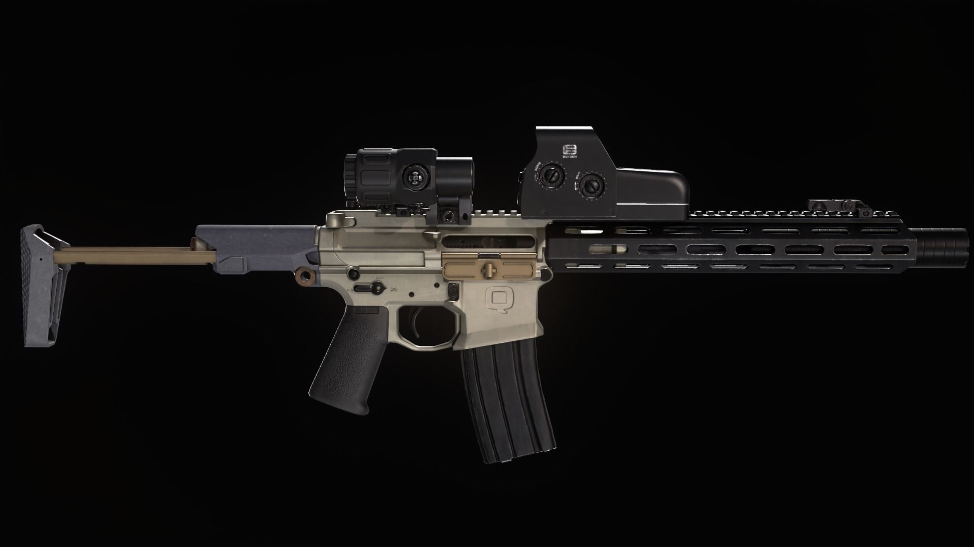 AAC Honey Badger Assault Rifle Low-poly 3D model_6