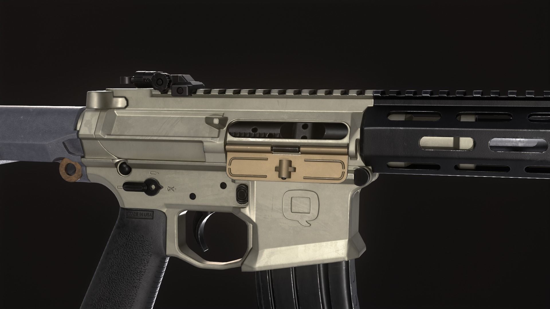 AAC Honey Badger Assault Rifle Low-poly 3D model_8