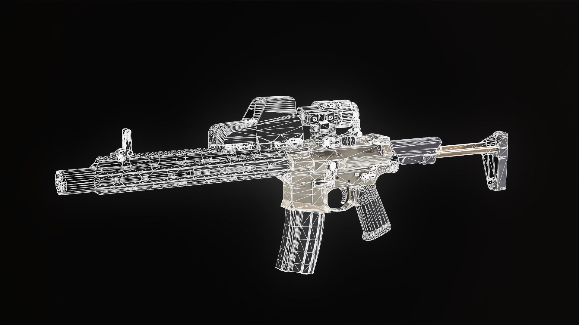 AAC Honey Badger Assault Rifle Low-poly 3D model_18