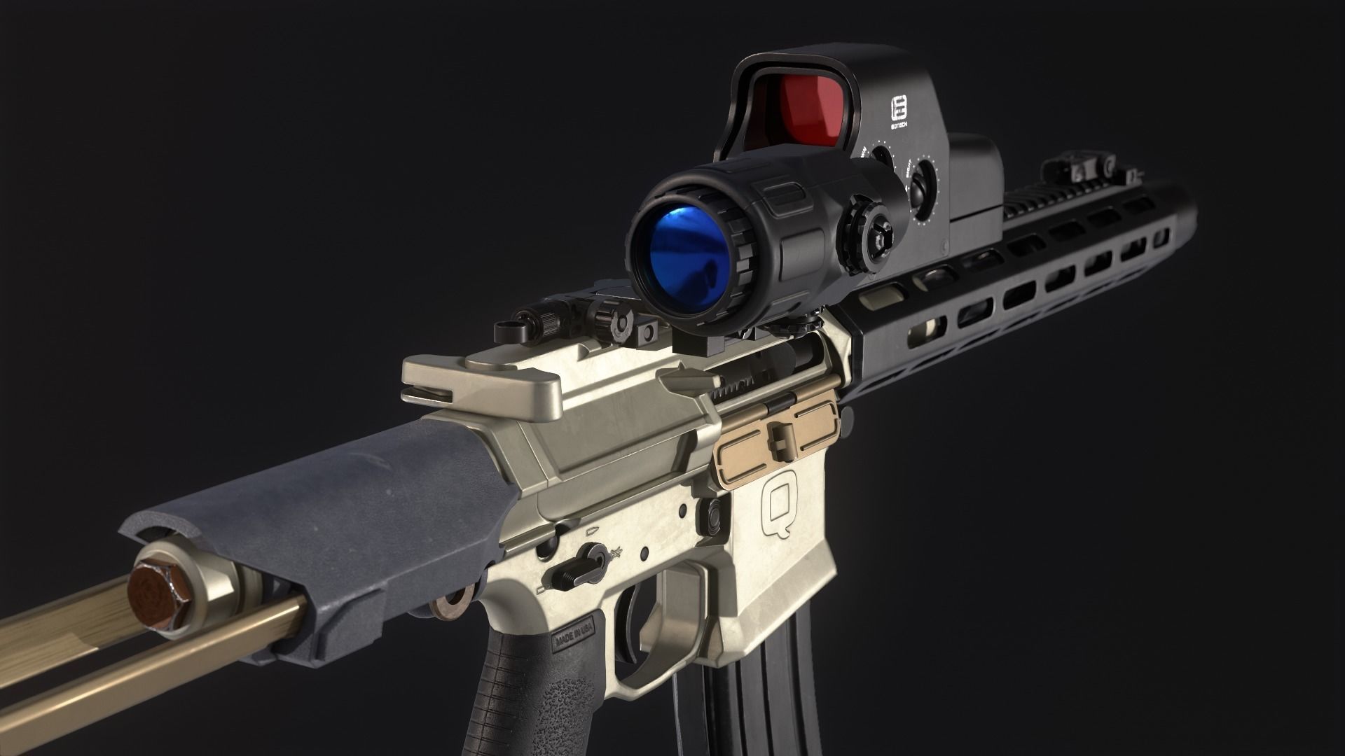 AAC Honey Badger Assault Rifle Low-poly 3D model_3