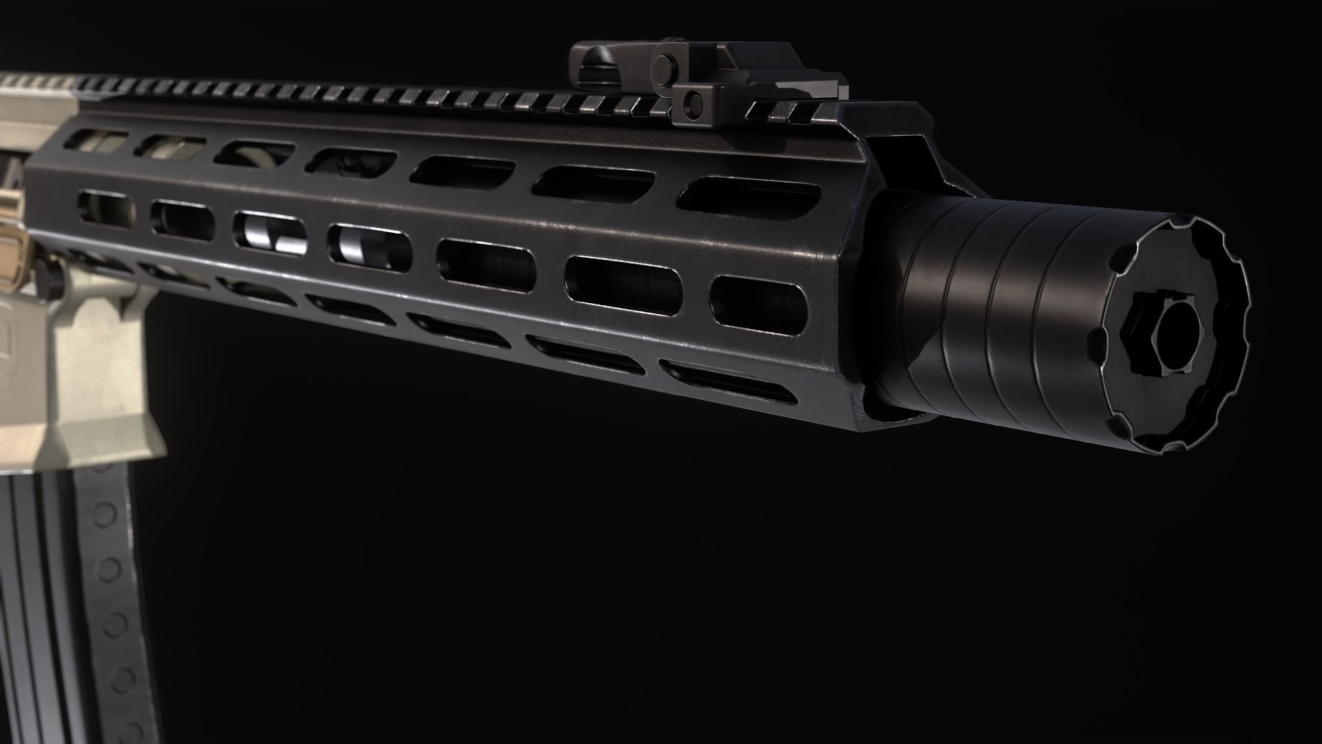 AAC Honey Badger Assault Rifle Low-poly 3D model_9