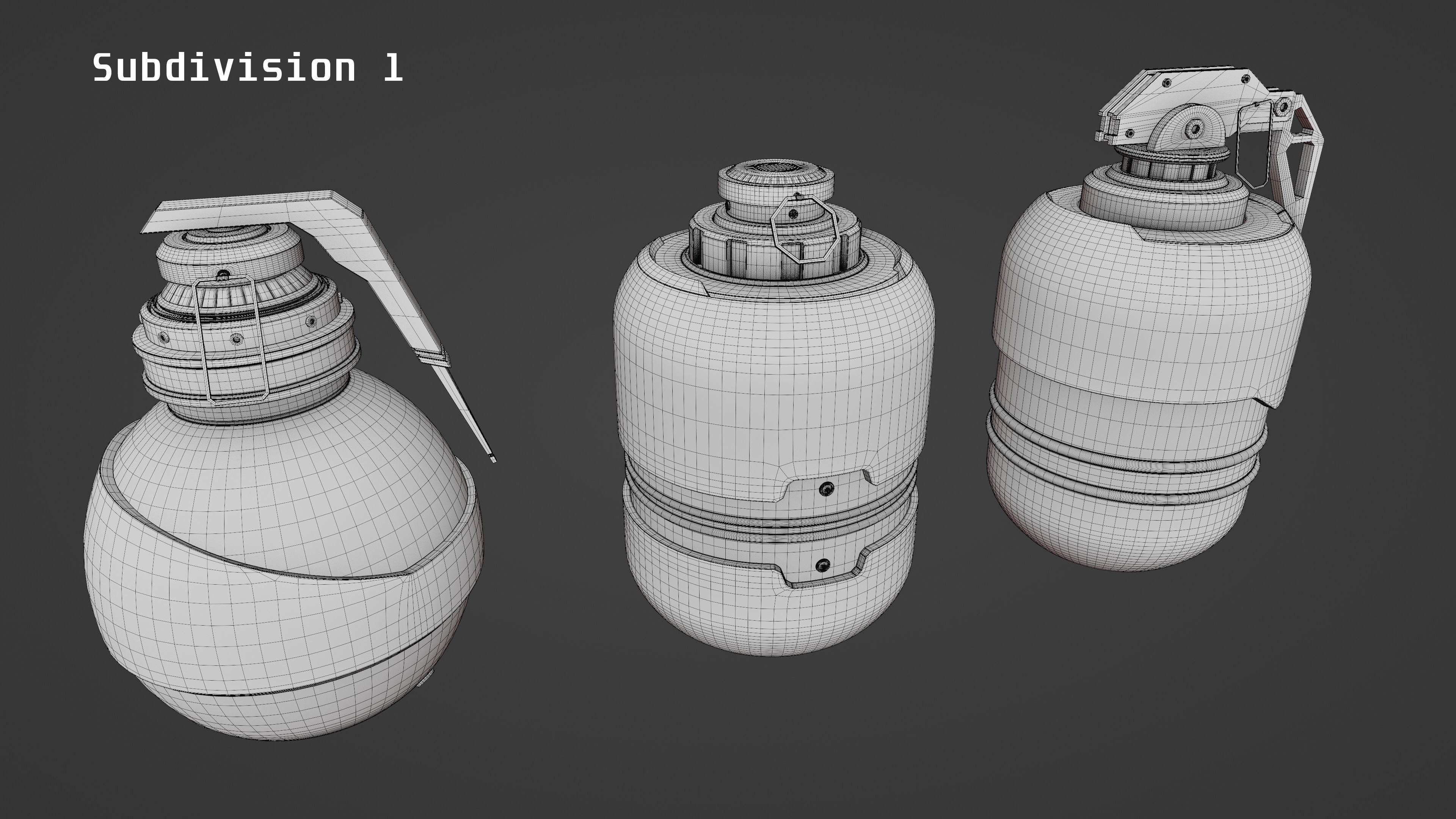 Sci-fi-Grenades Low-poly 3D model_16