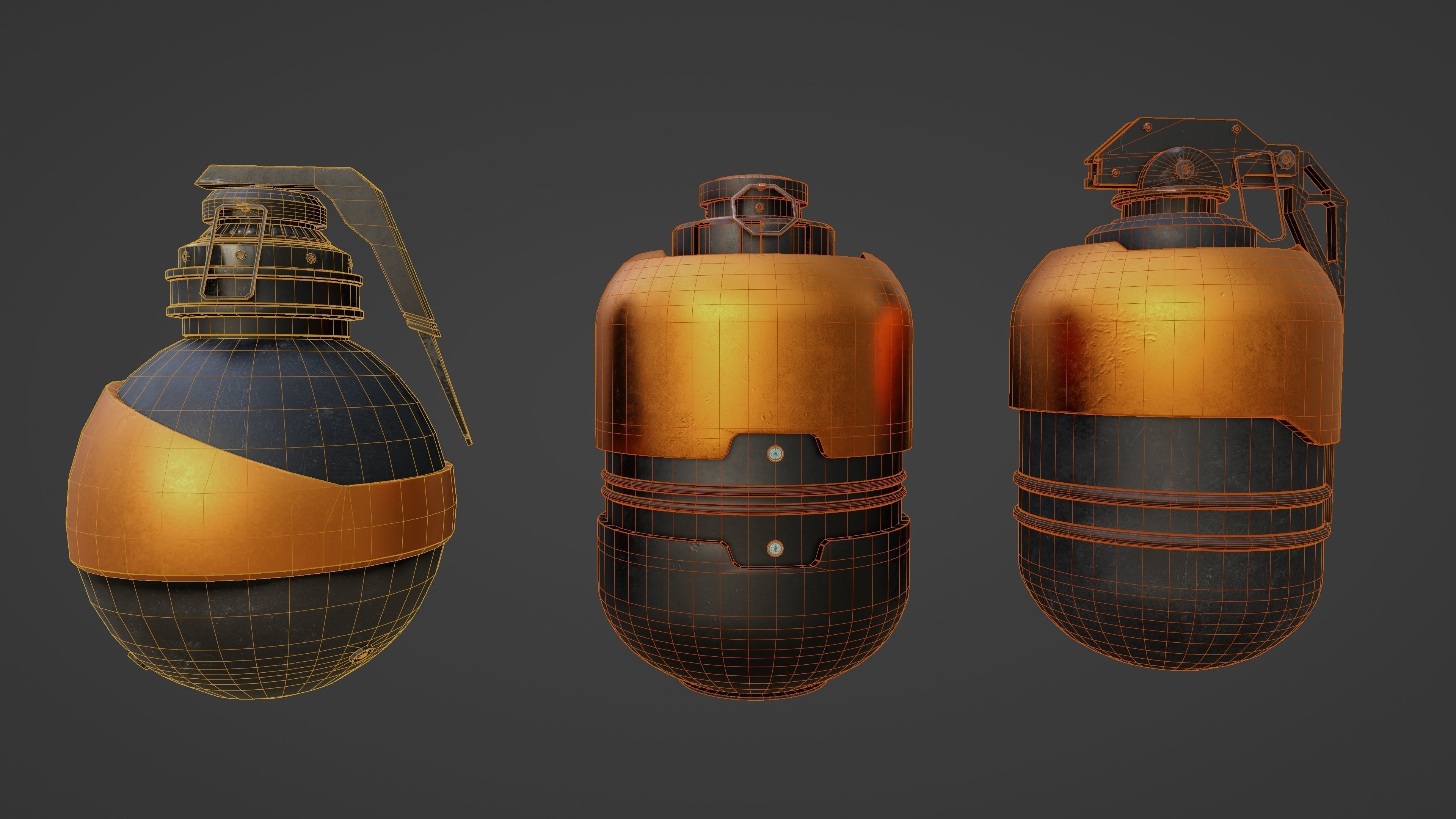 Sci-fi-Grenades Low-poly 3D model_18