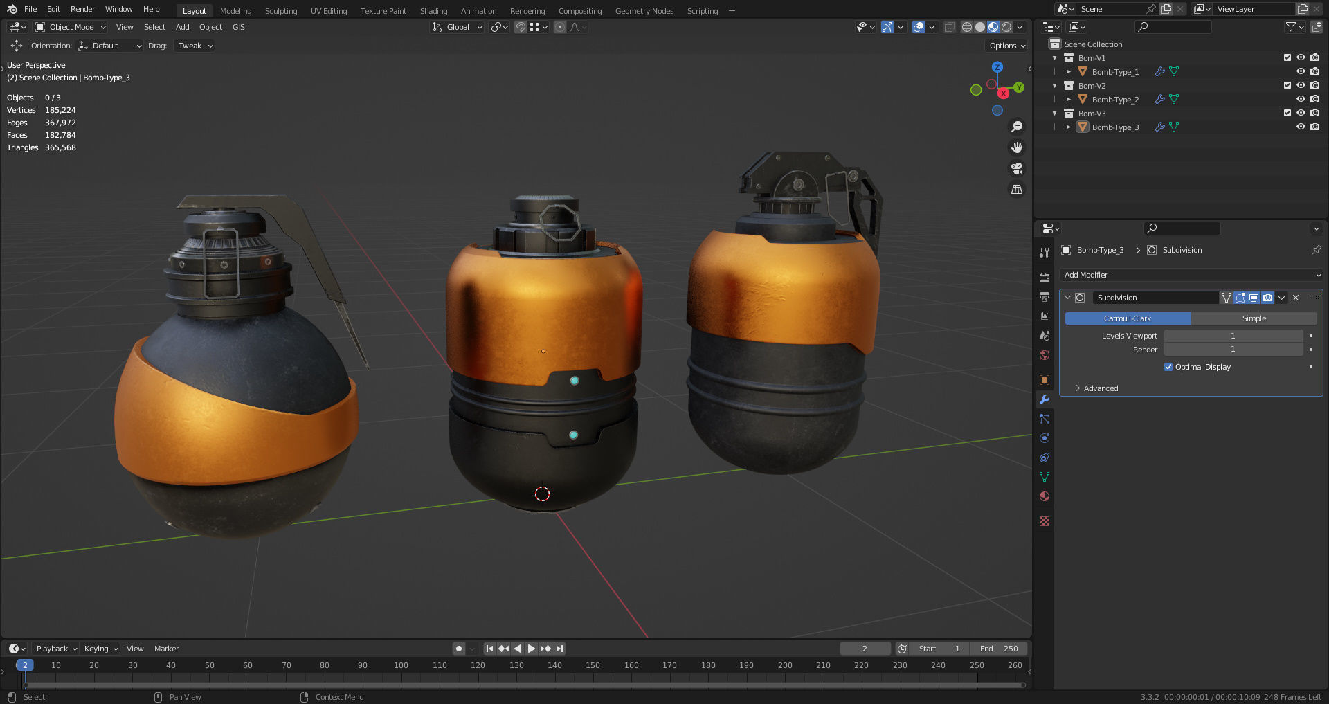Sci-fi-Grenades Low-poly 3D model_19